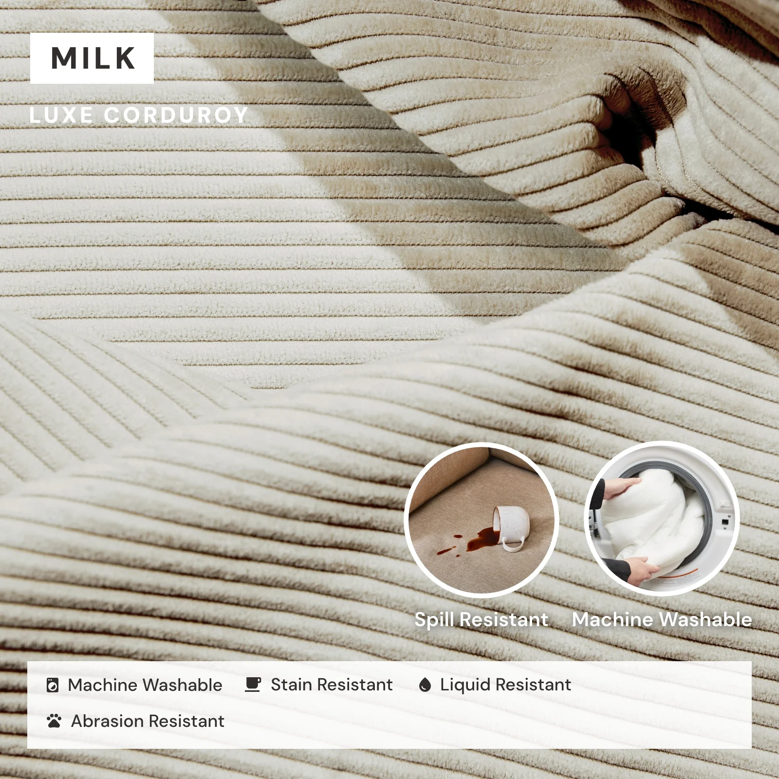 Elevate Comfort Layer for 3-Seater U-Sectional in Milk - Image 6