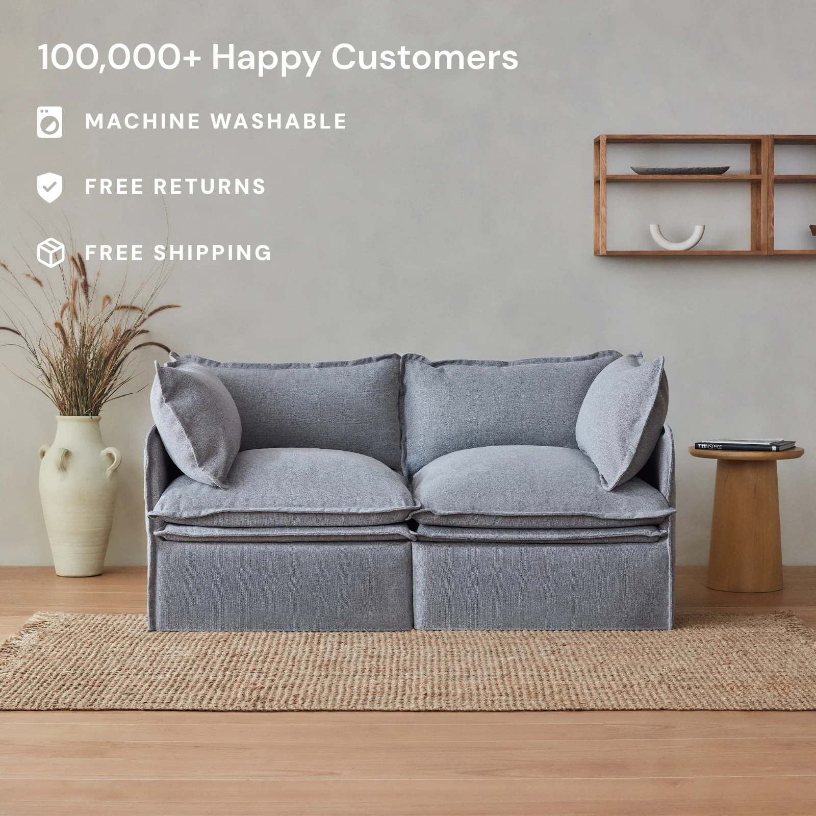 Elevate Comfort Layer Set for 4-Seater Sectional | Blended Weave in Oat - Image 2