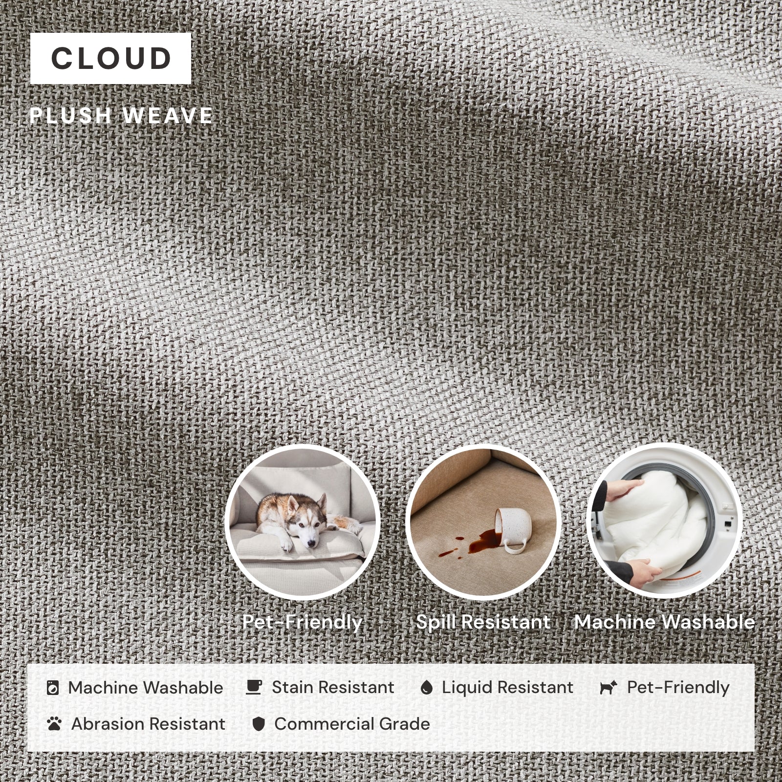 Elevate Comfort Layer Set for Armchair & Ottoman | Plush Weave in Cloud - Image 6