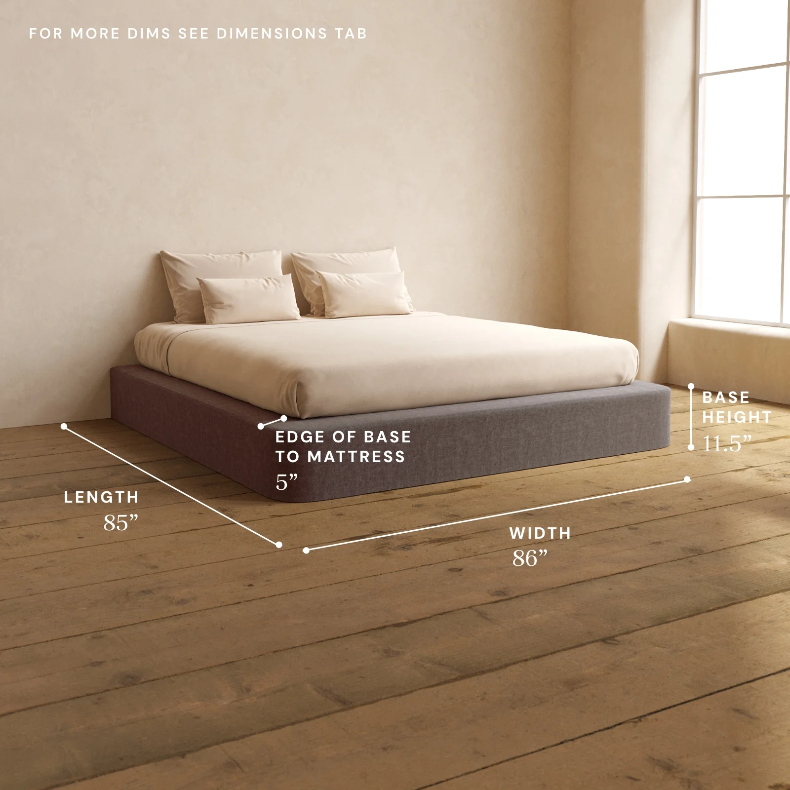 King Upholstered Platform Bed | Heirloom Velvet in Caviar - Image 5