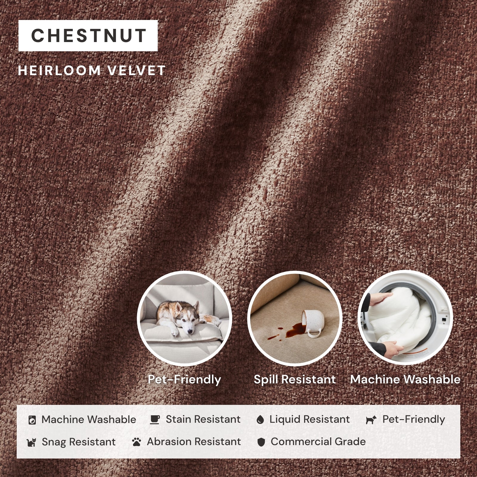 King Upholstered Platform Bed | Heirloom Velvet in Chestnut - Image 3