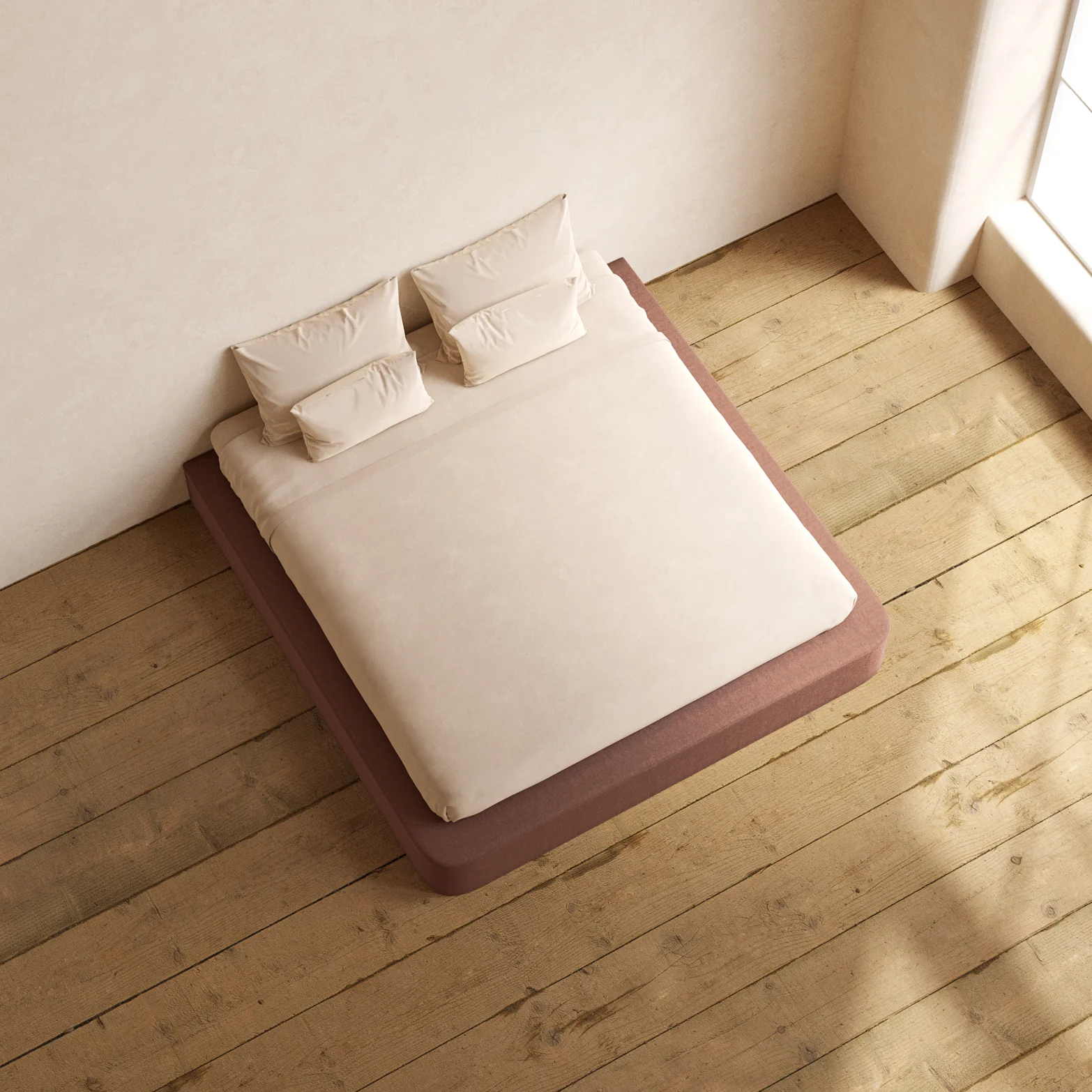 King Upholstered Platform Bed | Heirloom Velvet in Chestnut - Image 8