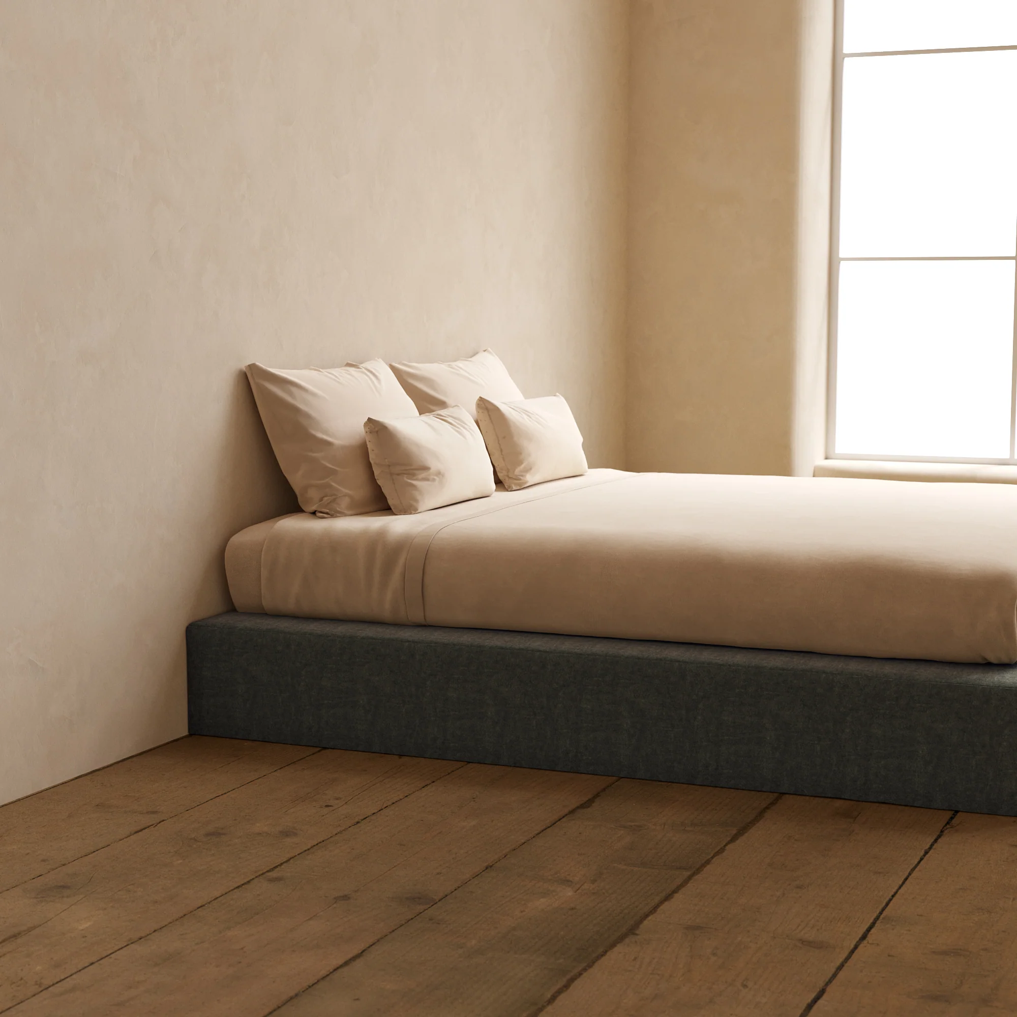 King Upholstered Platform Bed | Heirloom Velvet in Willow - Image 7
