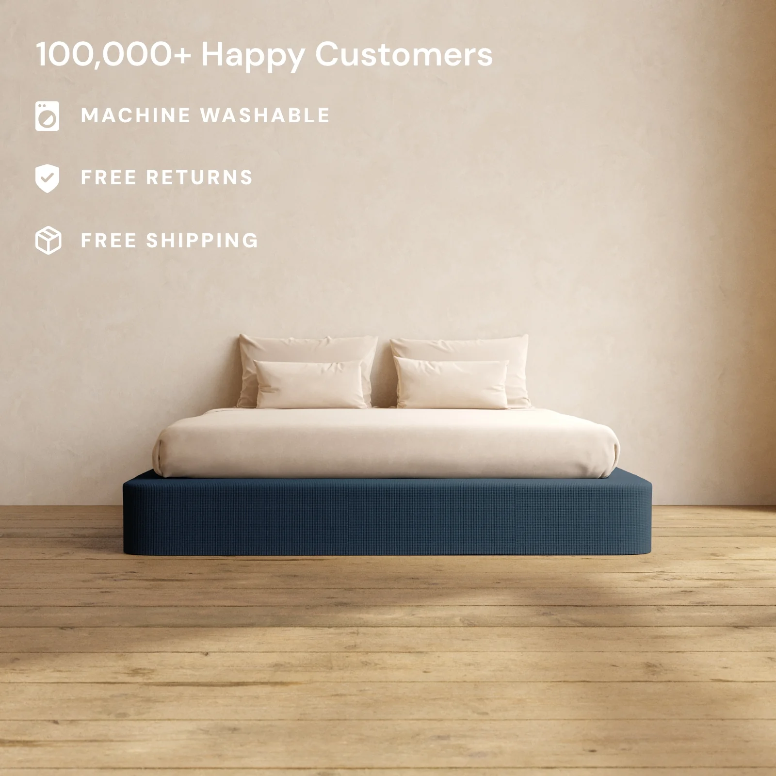 King Upholstered Platform Bed | Mizu Weave in Sumi - Image 2