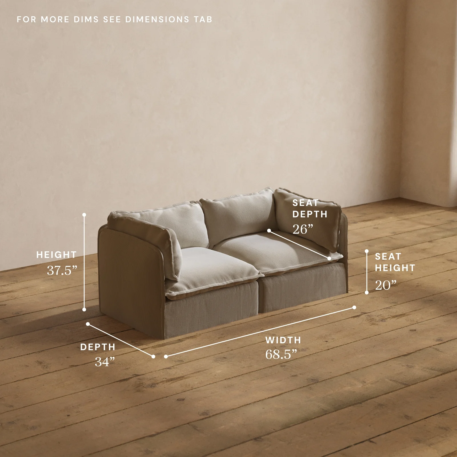 Modular Washable 2-Seater in Milk | Memorix+ Seat | Contour Pillow - Image 5