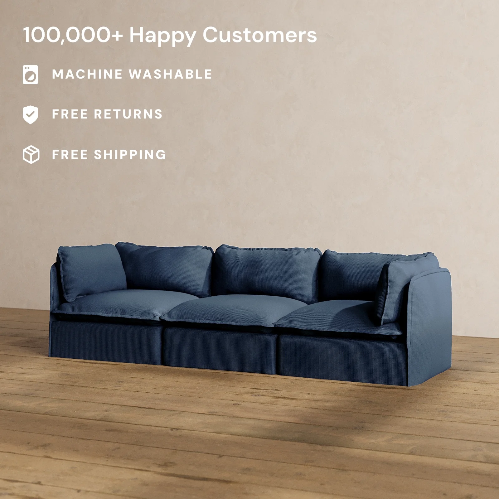 Modular Washable 3-Seater in Sumi | Memorix+ Seat | Contour Pillow - Image 2
