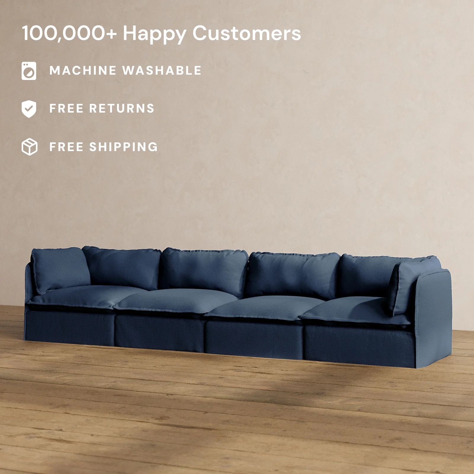 Modular Washable 4-Seater in Sumi | Memorix+ Seat | Contour Pillow - Image 2