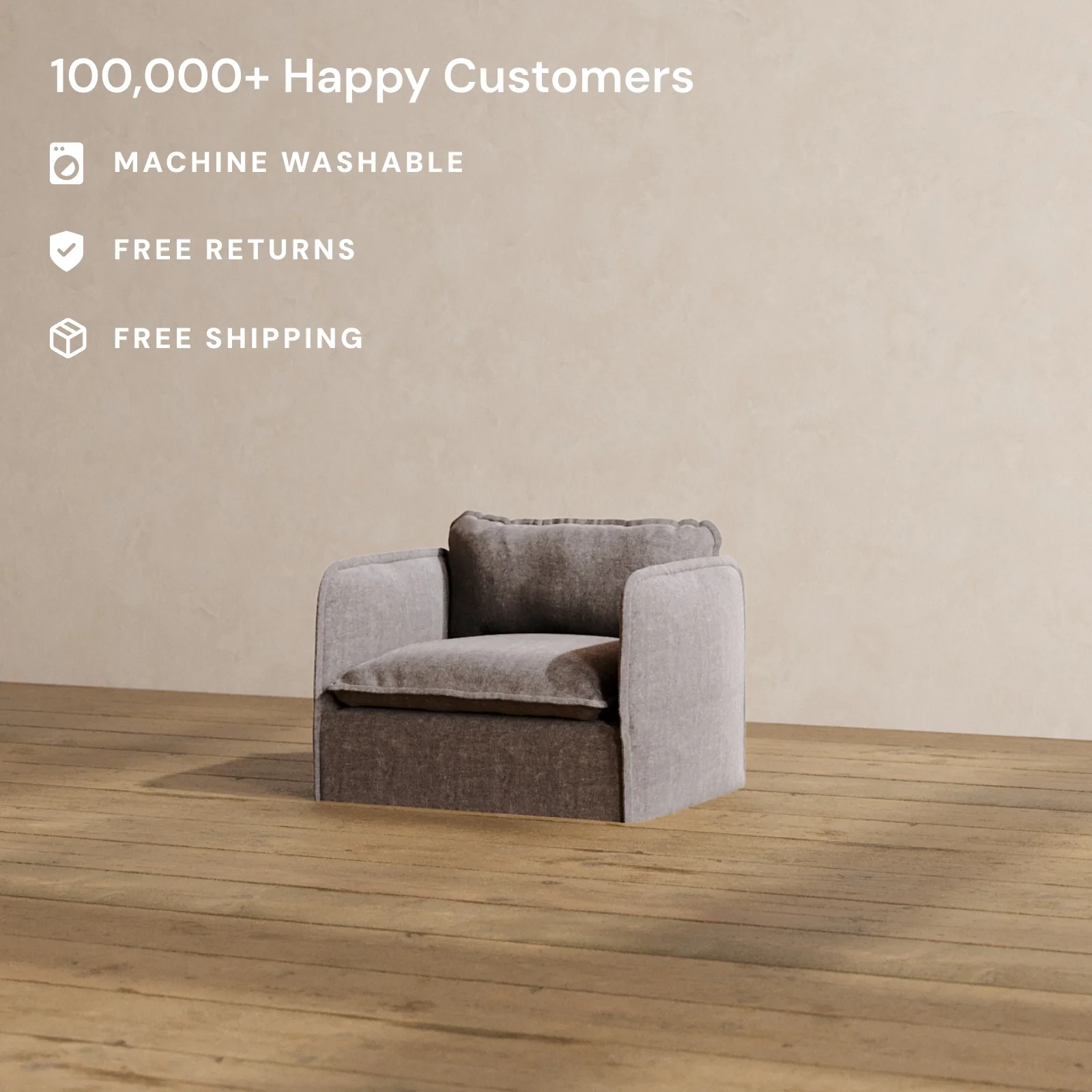 Modular Washable Armchair in Caviar | Memorix+ Seat | Contour Pillow - Image 2