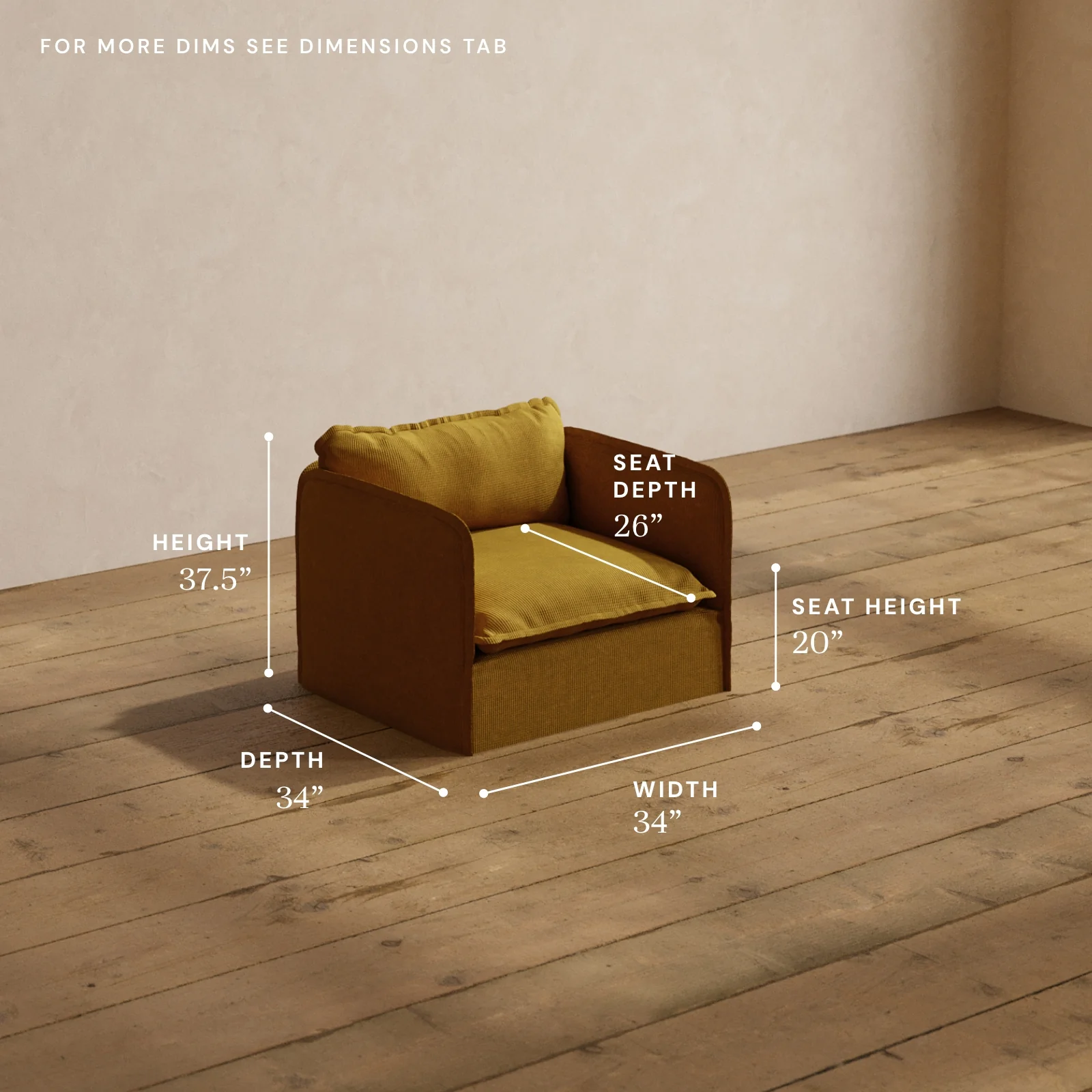 Modular Washable Armchair in Kiiro | Deluxe+ Seat | Cloud Pillow - Image 5