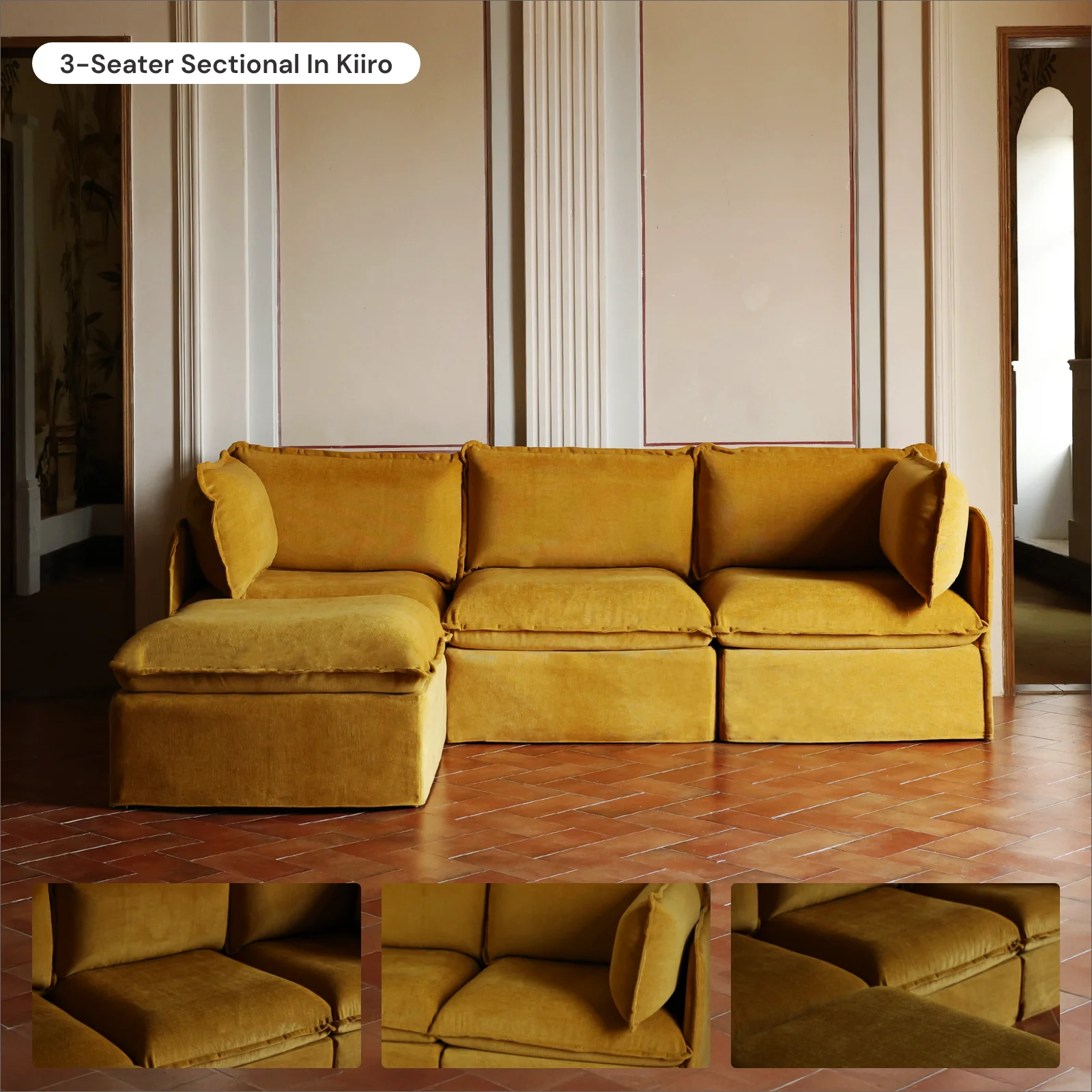 Modular Washable Armchair in Kiiro | Memorix+ Seat | Contour Pillow - Image 7