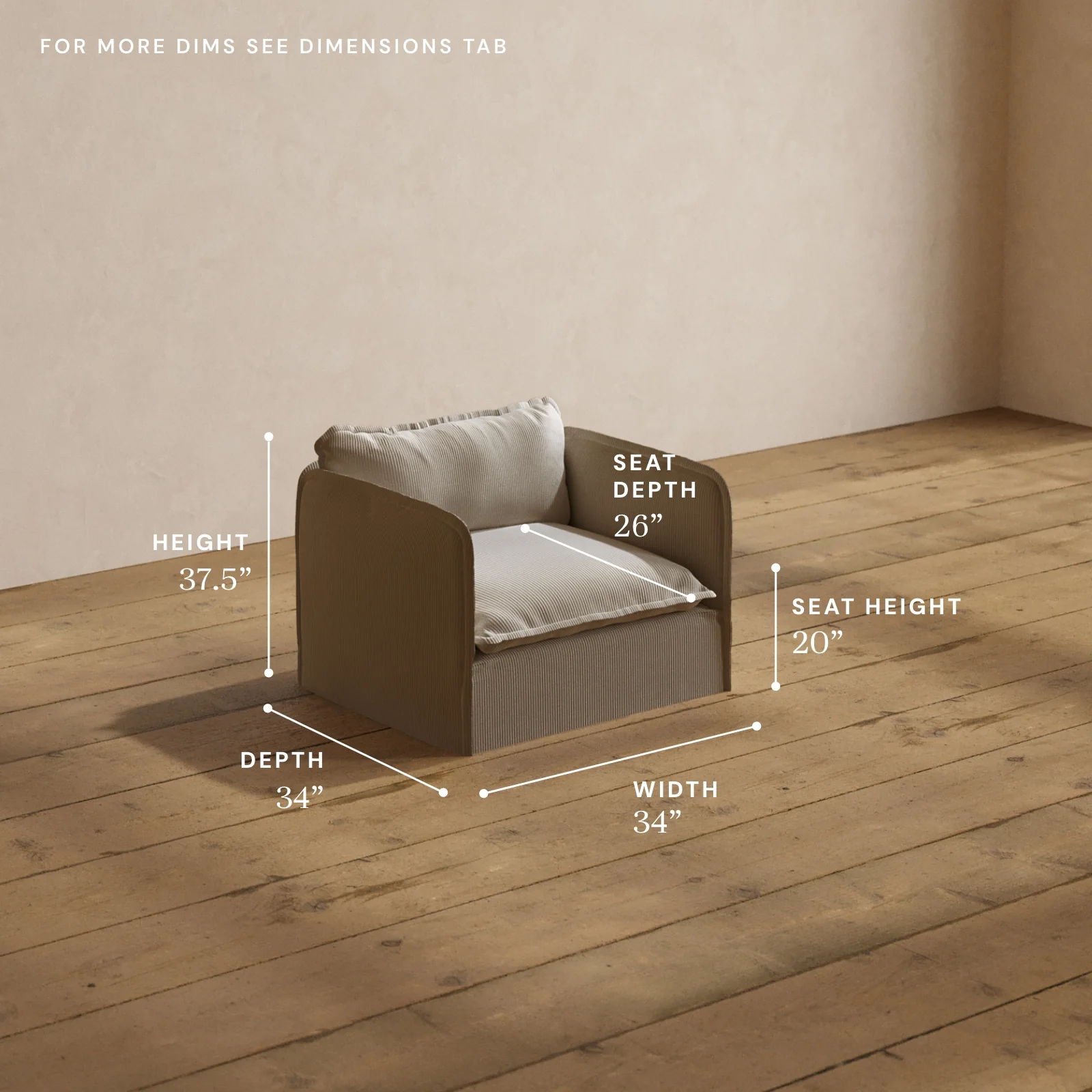 Modular Washable Armchair in Milk | Deluxe+ Seat | Cloud Pillow - Image 5