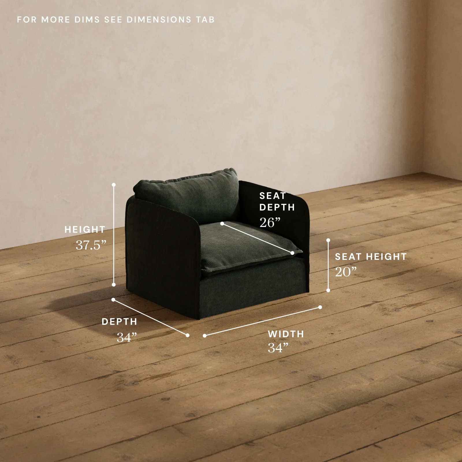 Modular Washable Armchair in Olivine | Deluxe+ Seat | Cloud Pillow - Image 5