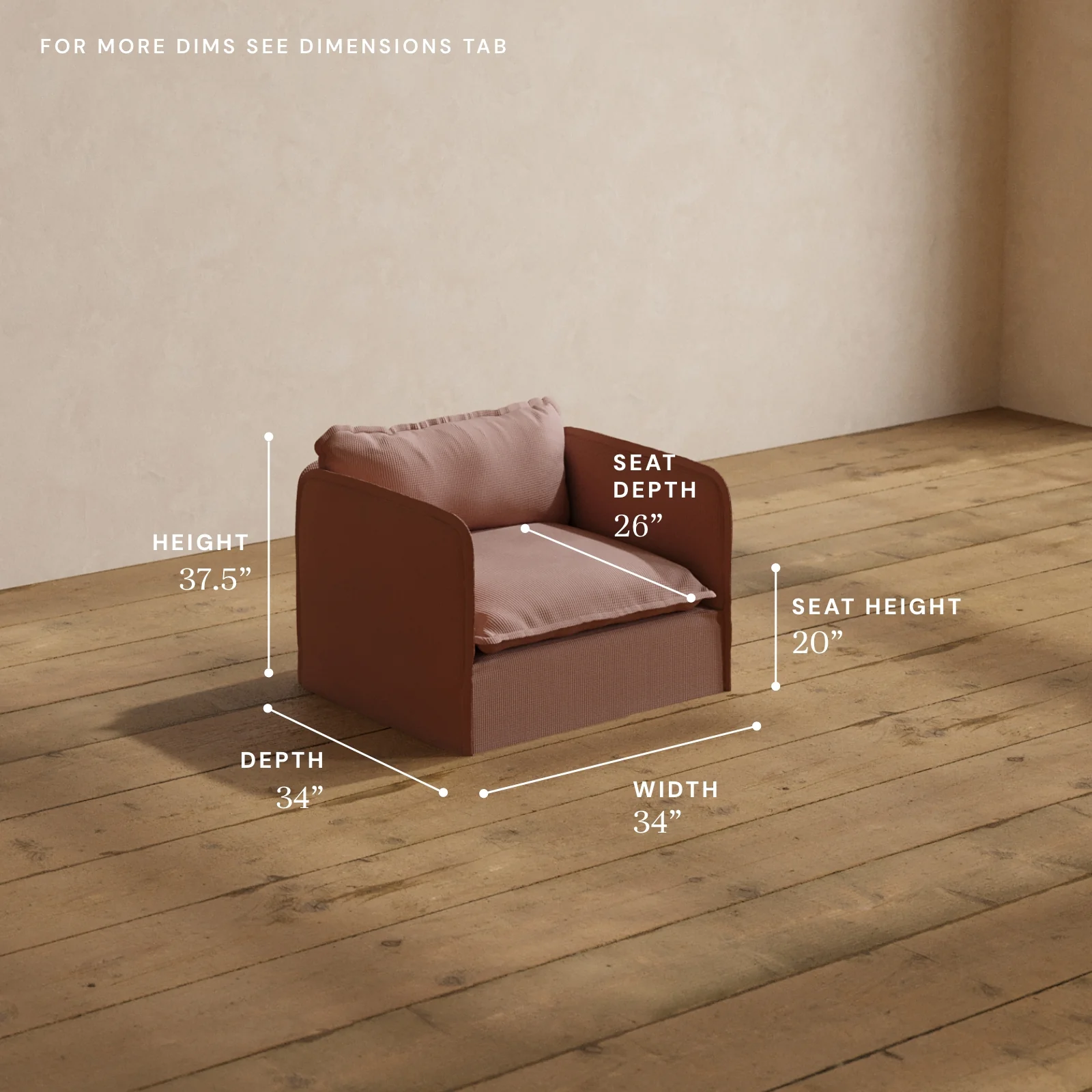 Modular Washable Armchair in Sakura | Memorix+ Seat | Contour Pillow - Image 5