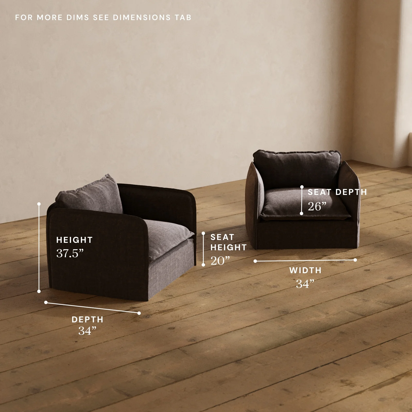 Modular Washable Armchair Set in Caviar | Memorix+ Seat | Contour Pillow - Image 5