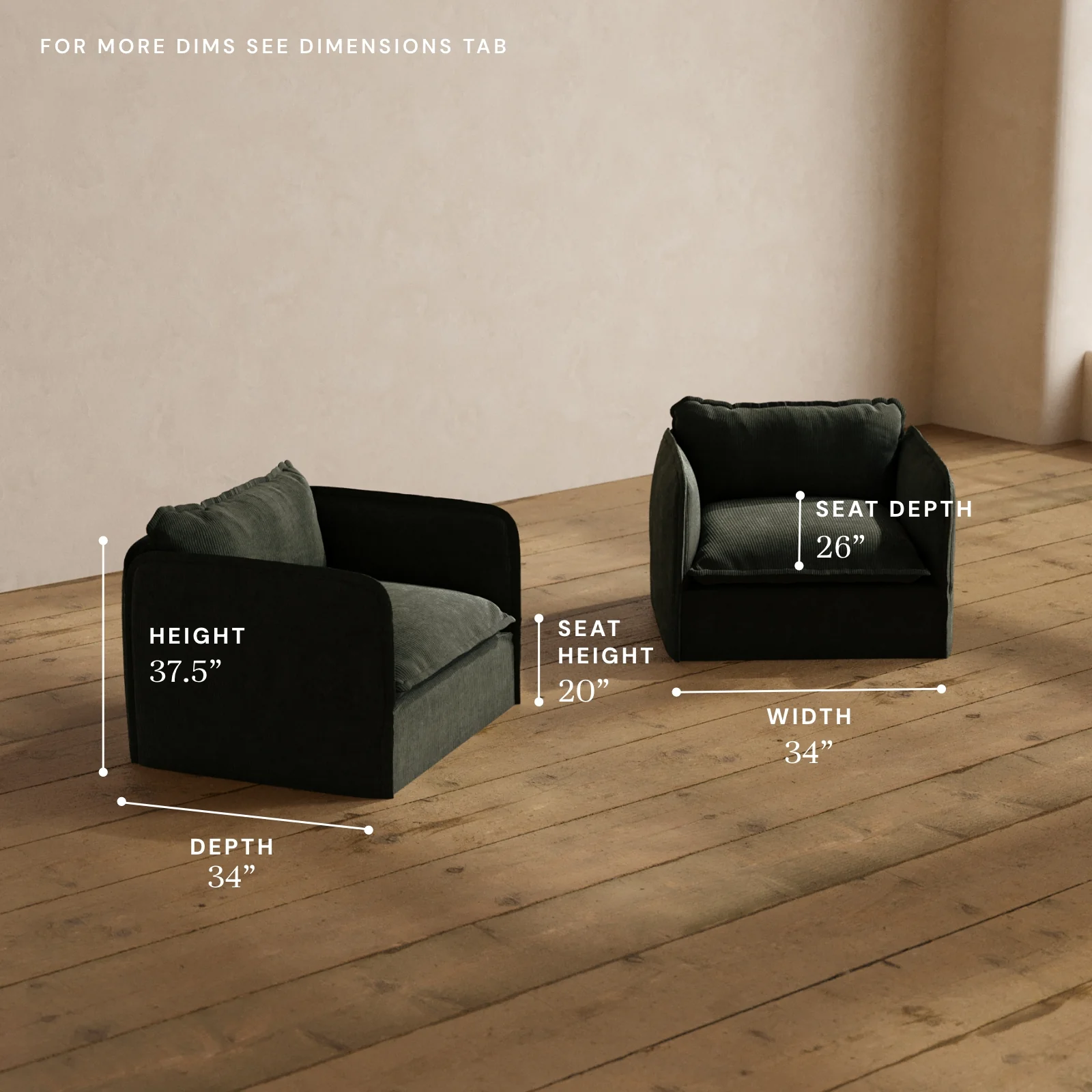 Modular Washable Armchair Set in Olivine | Deluxe+ Seat | Cloud Pillow - Image 5