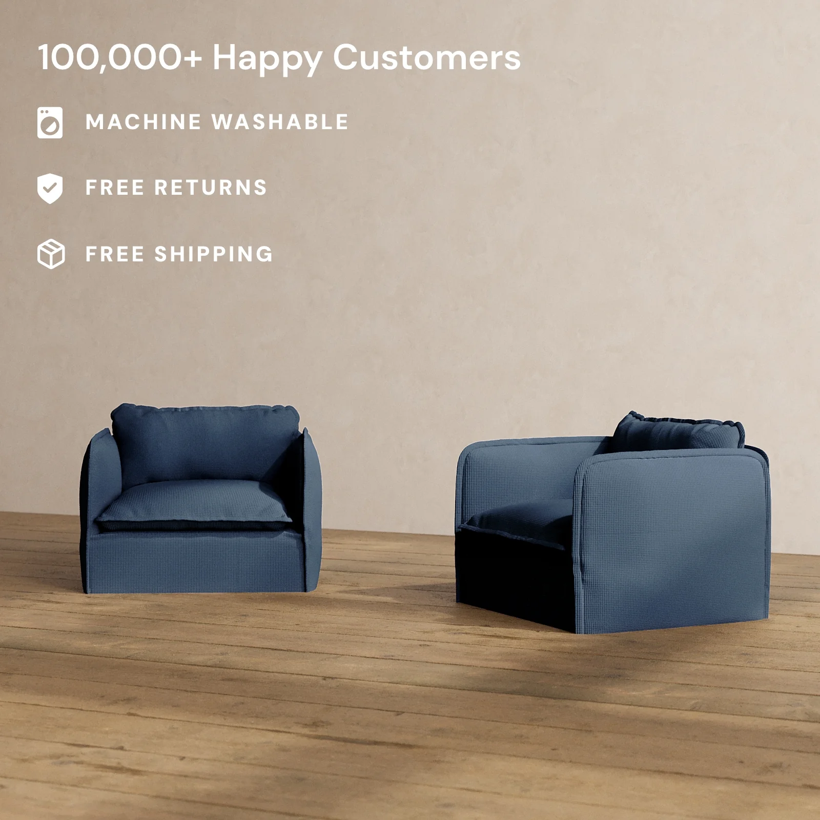 Modular Washable Armchair Set in Sumi | Memorix+ Seat | Contour Pillow - Image 2