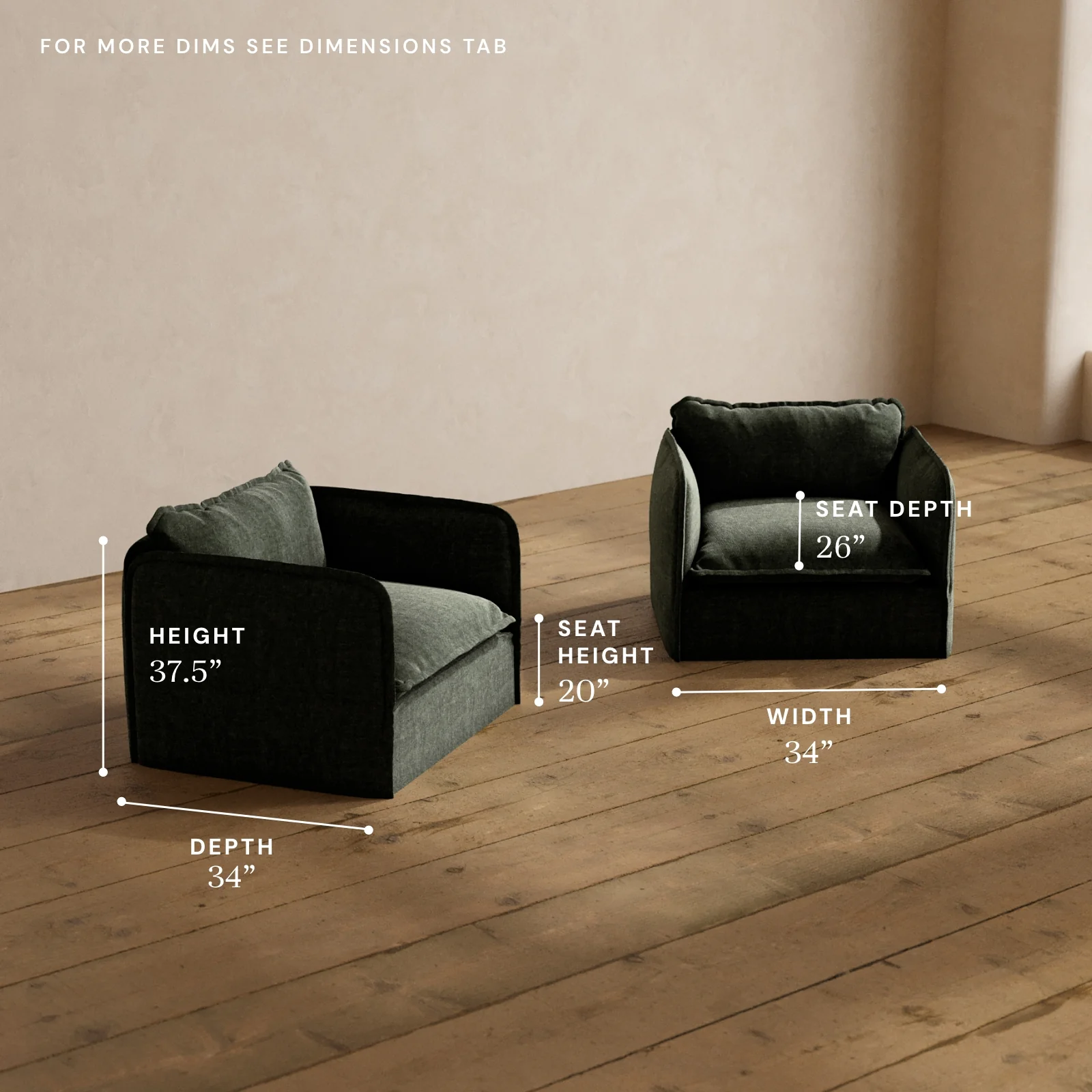 Modular Washable Armchair Set in Willow | Memorix+ Seat | Contour Pillow - Image 5