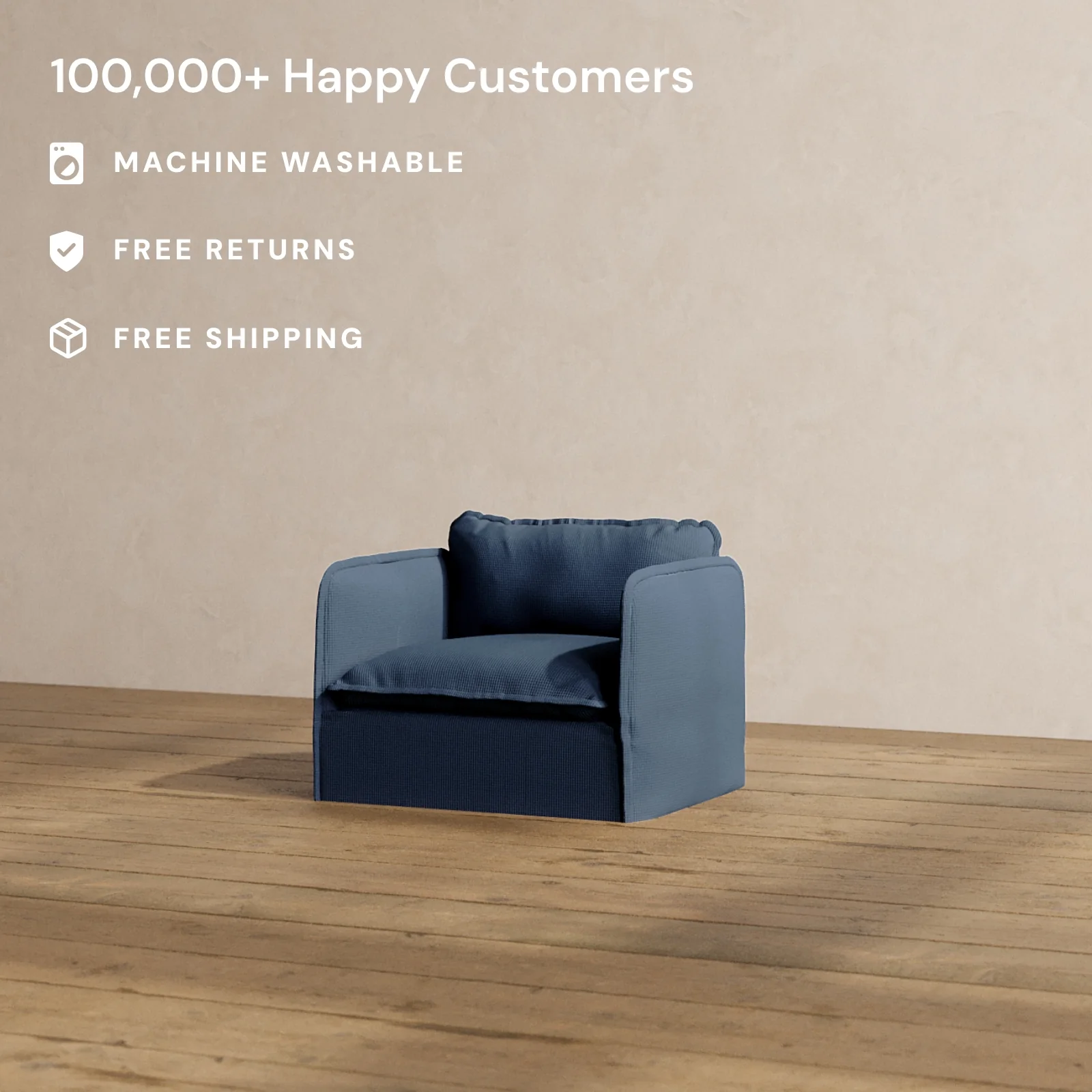 Modular Washable Armchair in Sumi | Deluxe+ Seat | Cloud Pillow - Image 2
