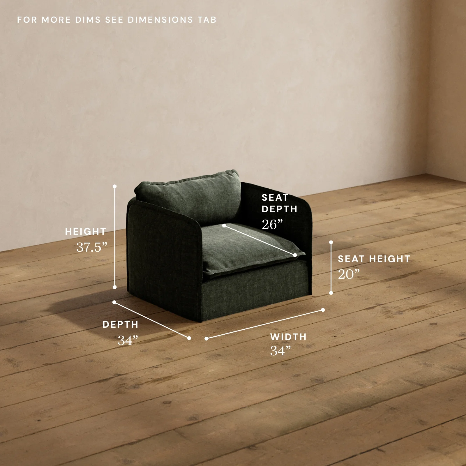 Modular Washable Armchair in Willow | Memorix+ Seat | Contour Pillow - Image 5