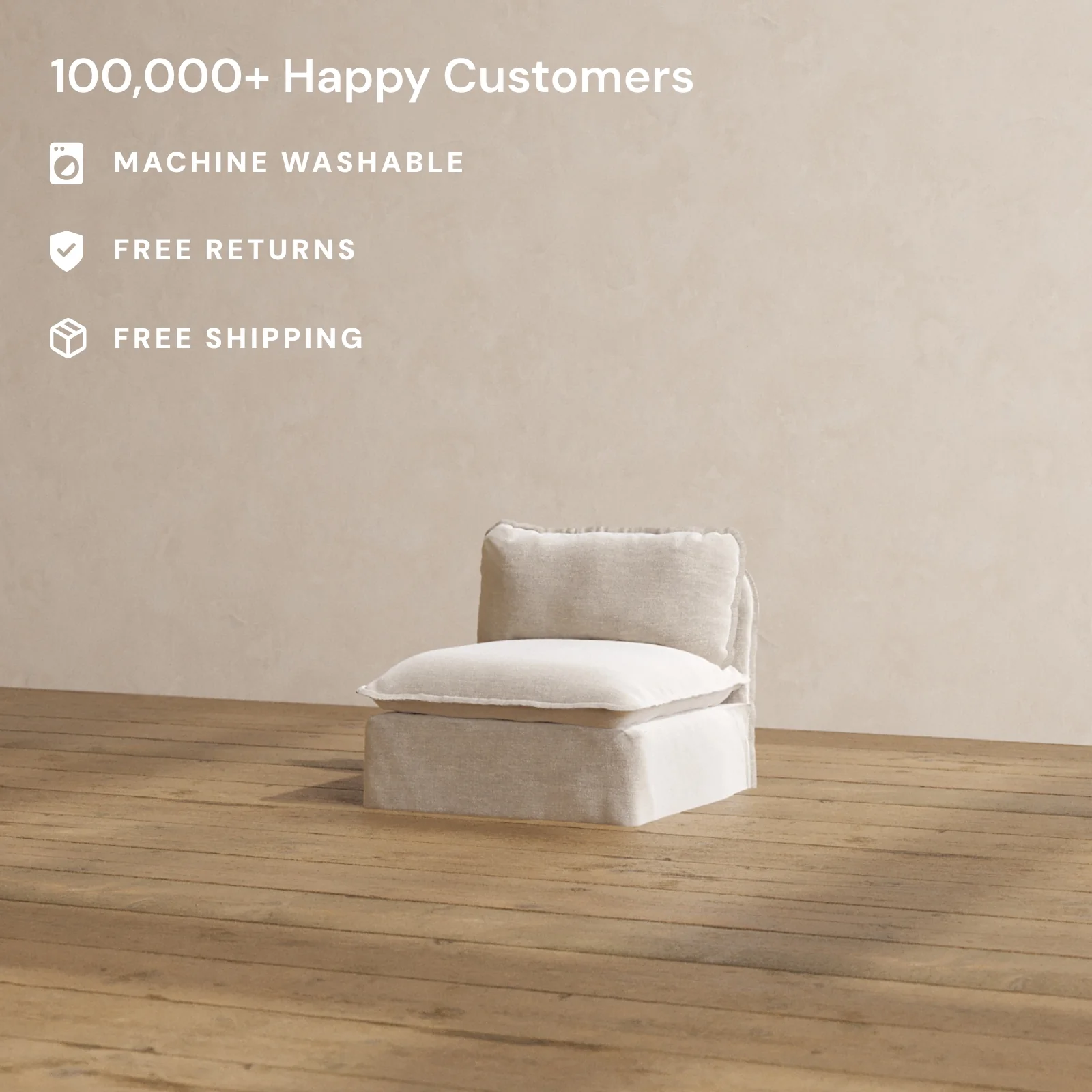 Modular Washable Armless Chair in Mist | Memorix+ Seat | Contour Pillow - Image 2