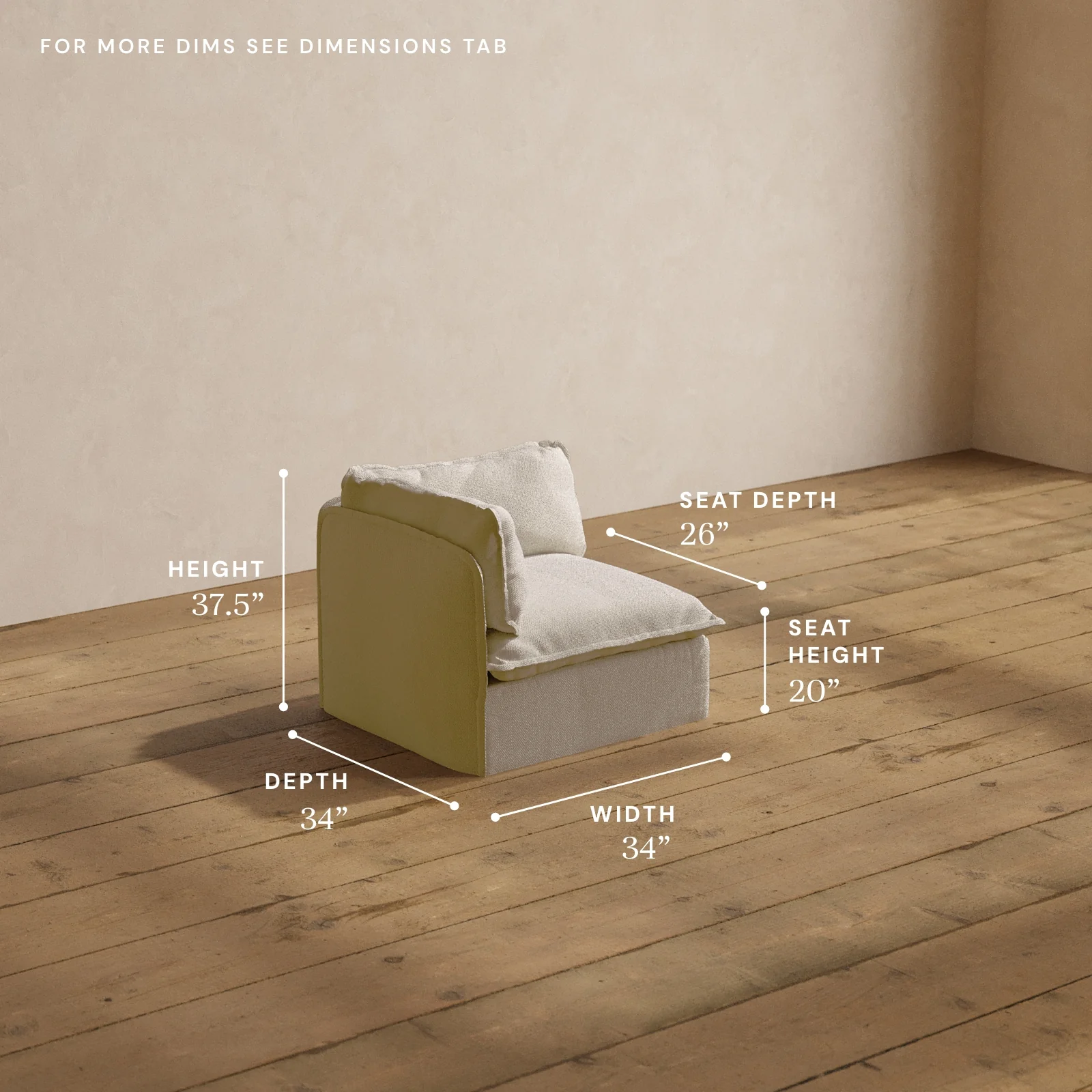 Modular Washable Corner Chair in Powder | Memorix+ Seat | Contour Pillow - Image 5