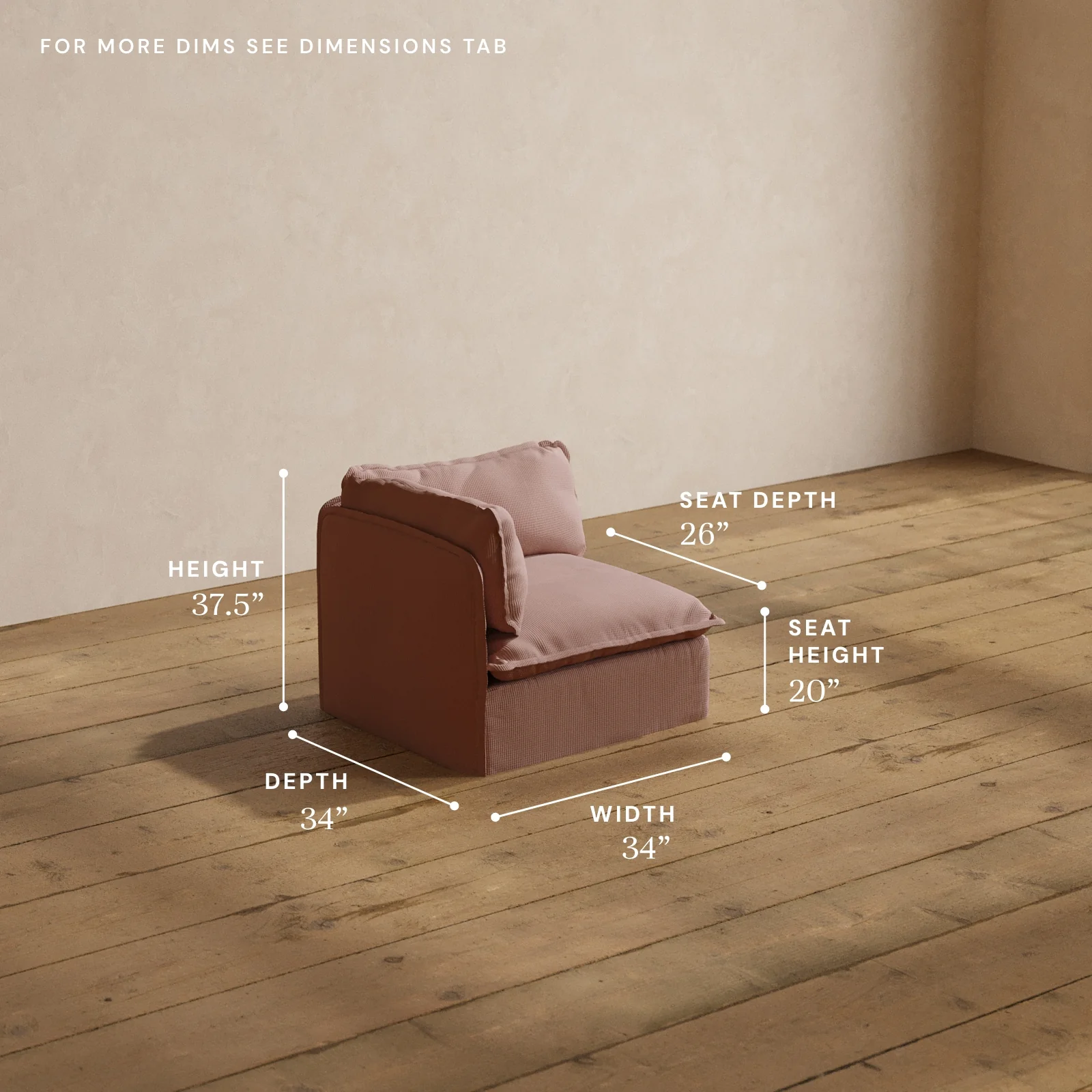 Modular Washable Corner Chair in Sakura | Memorix+ Seat | Contour Pillow - Image 5