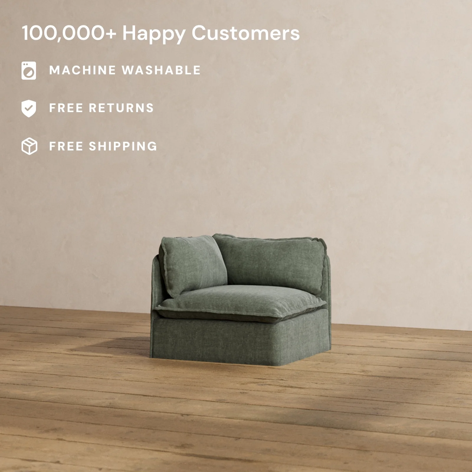 Modular Washable Corner Chair in Willow | Memorix+ Seat | Contour Pillow - Image 2