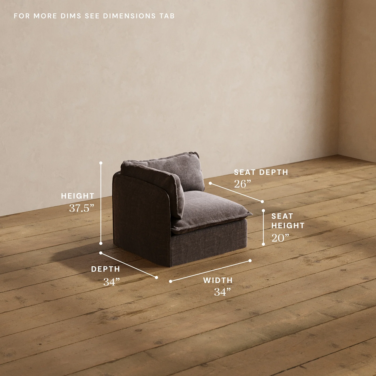Modular Washable End Chair - Left in Caviar | Memorix+ Seat | Contour Pillow - Image 5