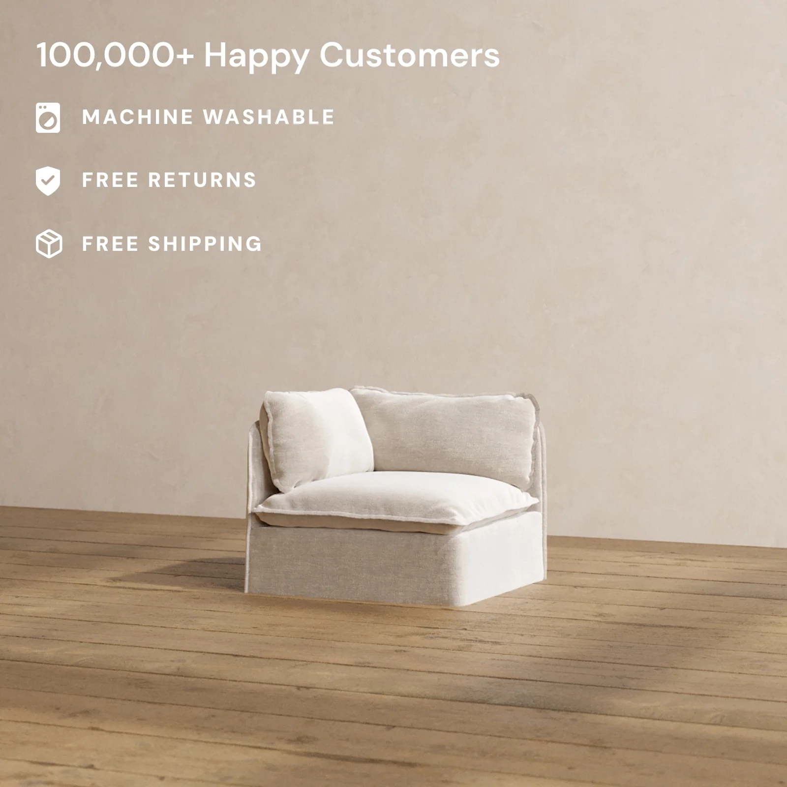 Modular Washable End Chair - Left in Mist | Memorix+ Seat | Contour Pillow - Image 2