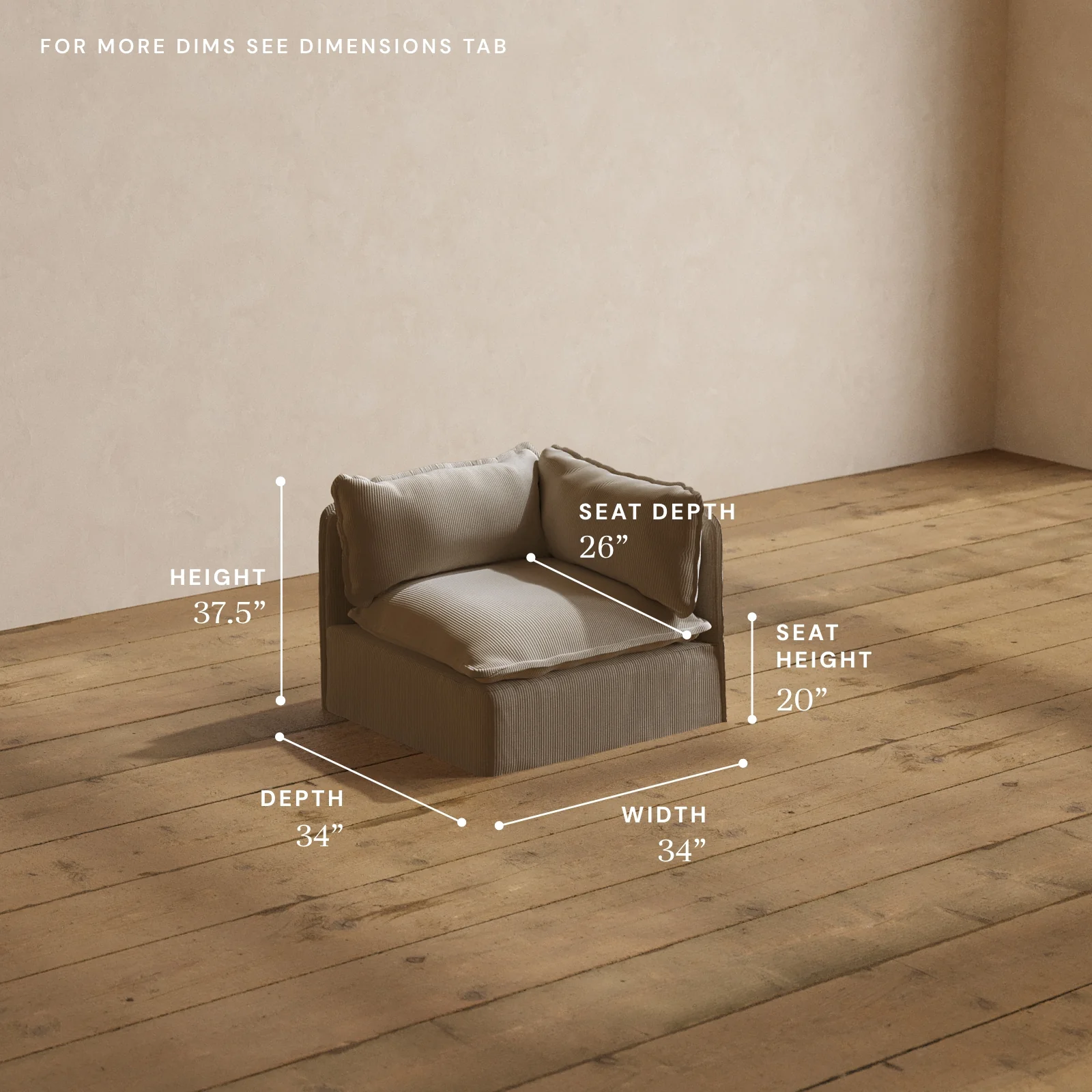 Modular Washable End Chair - Right in Milk | Memorix+ Seat | Contour Pillow - Image 5