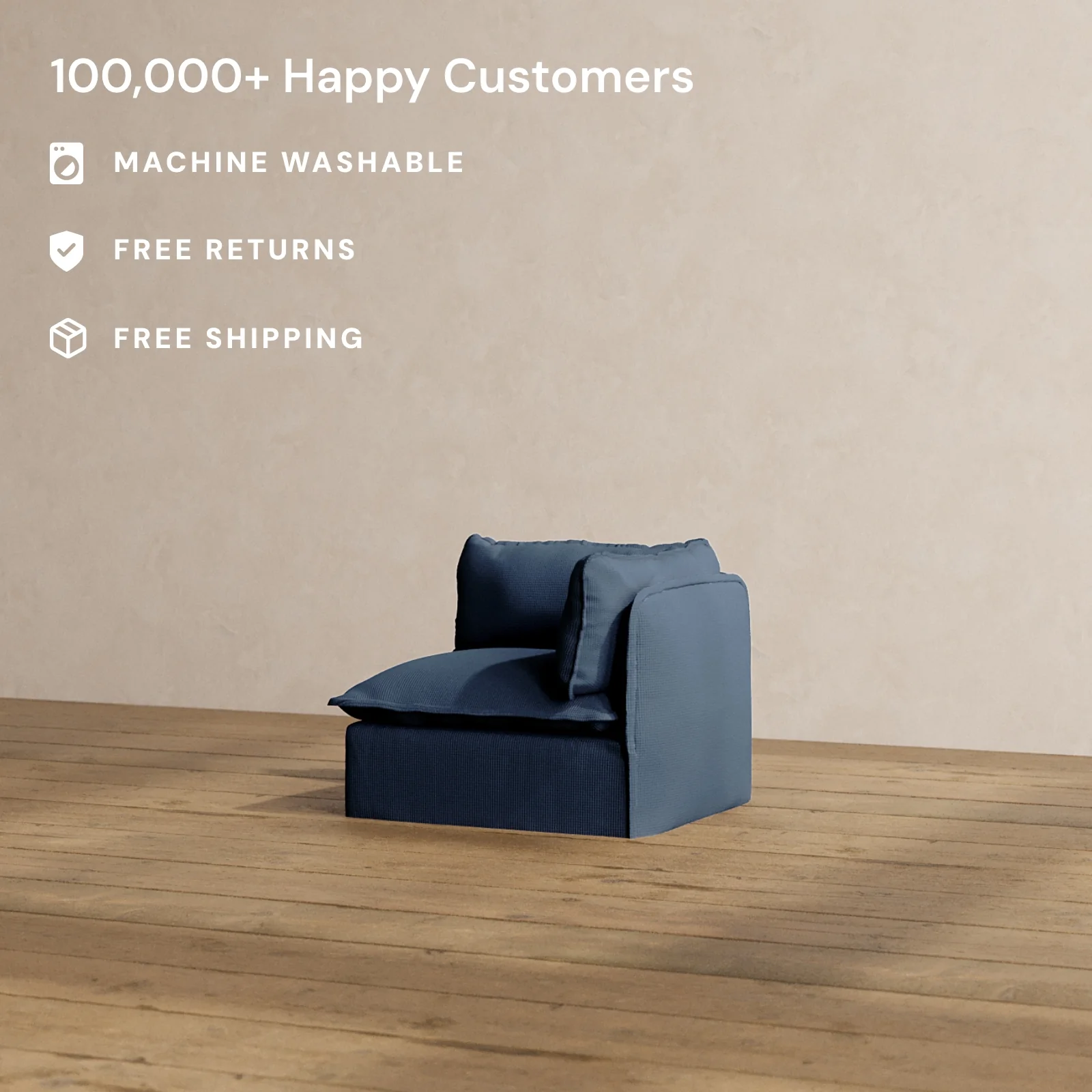 Modular Washable End Chair - Right in Sumi | Memorix+ Seat | Contour Pillow - Image 2