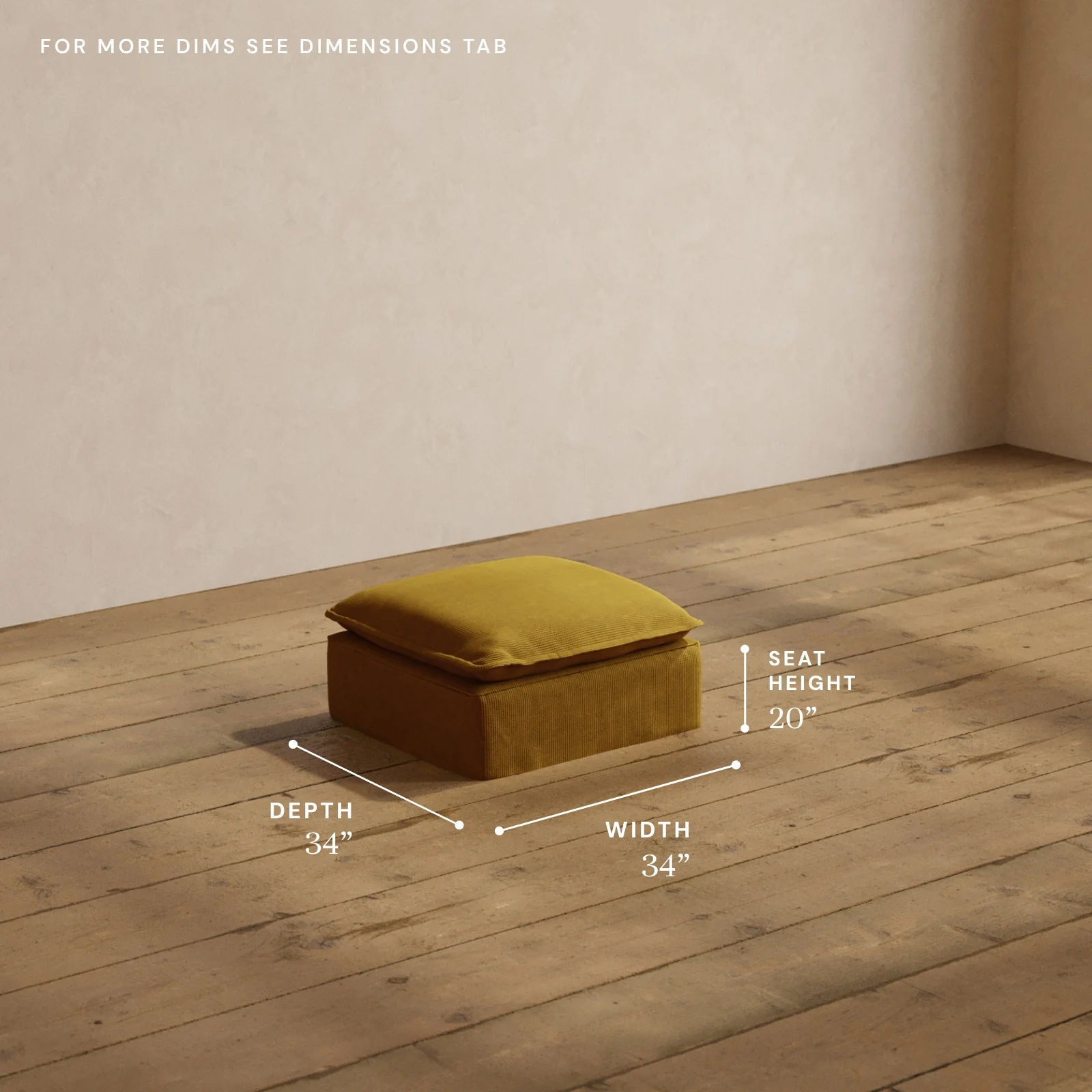 Modular Washable Ottoman in Kiiro | Deluxe+ Seat - Image 5