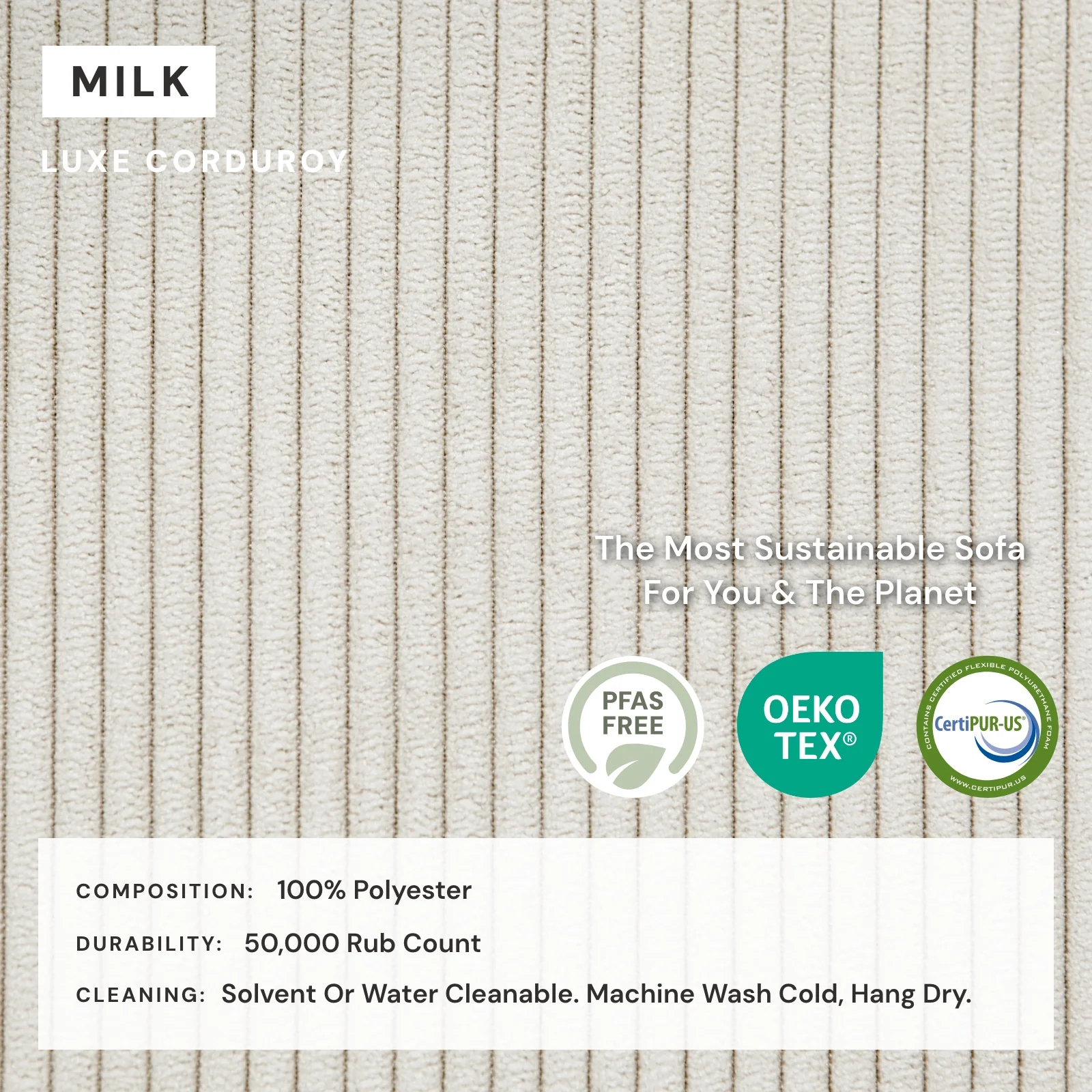 Modular Washable Ottoman in Milk | Deluxe+ Seat - Image 4