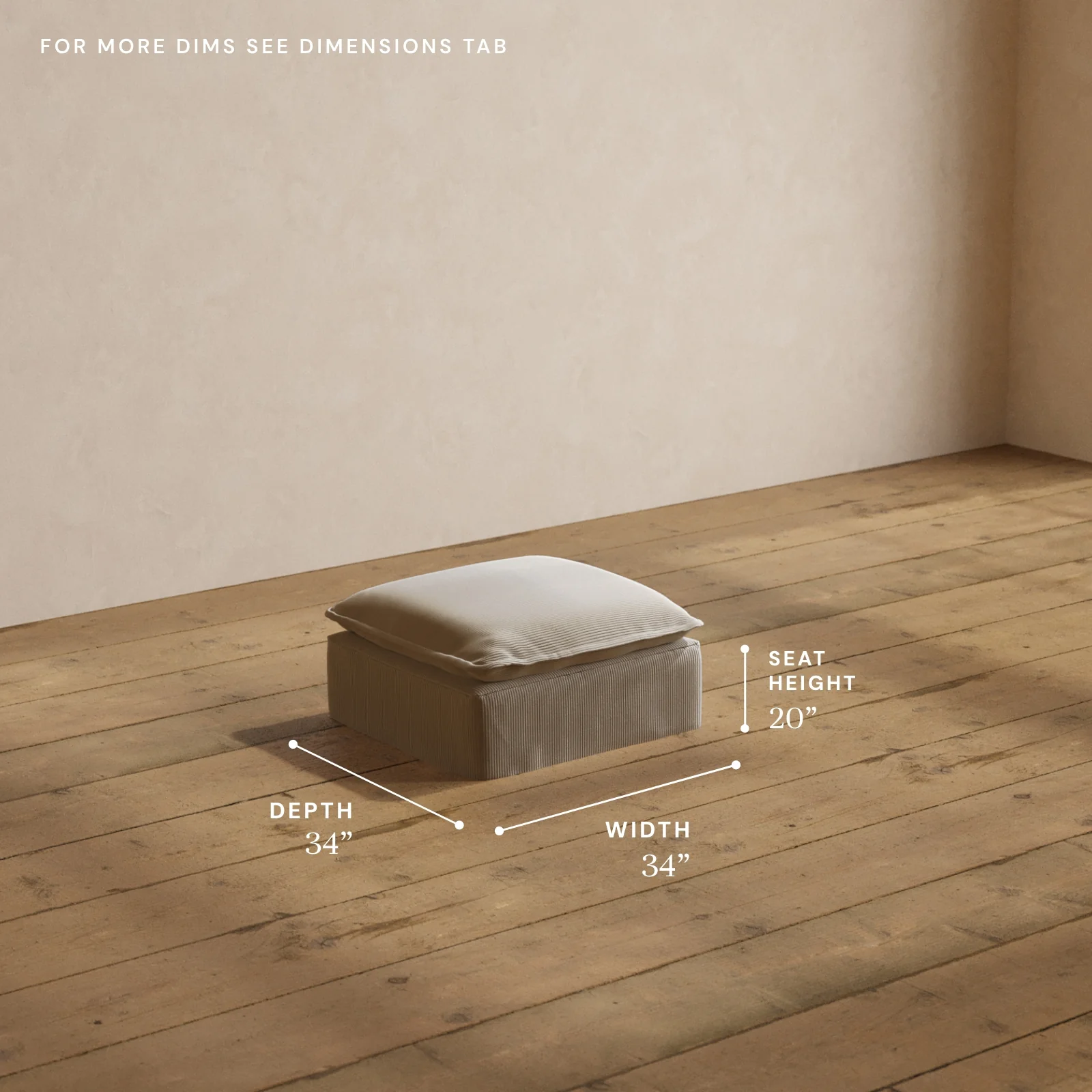 Modular Washable Ottoman in Milk | Deluxe+ Seat - Image 5