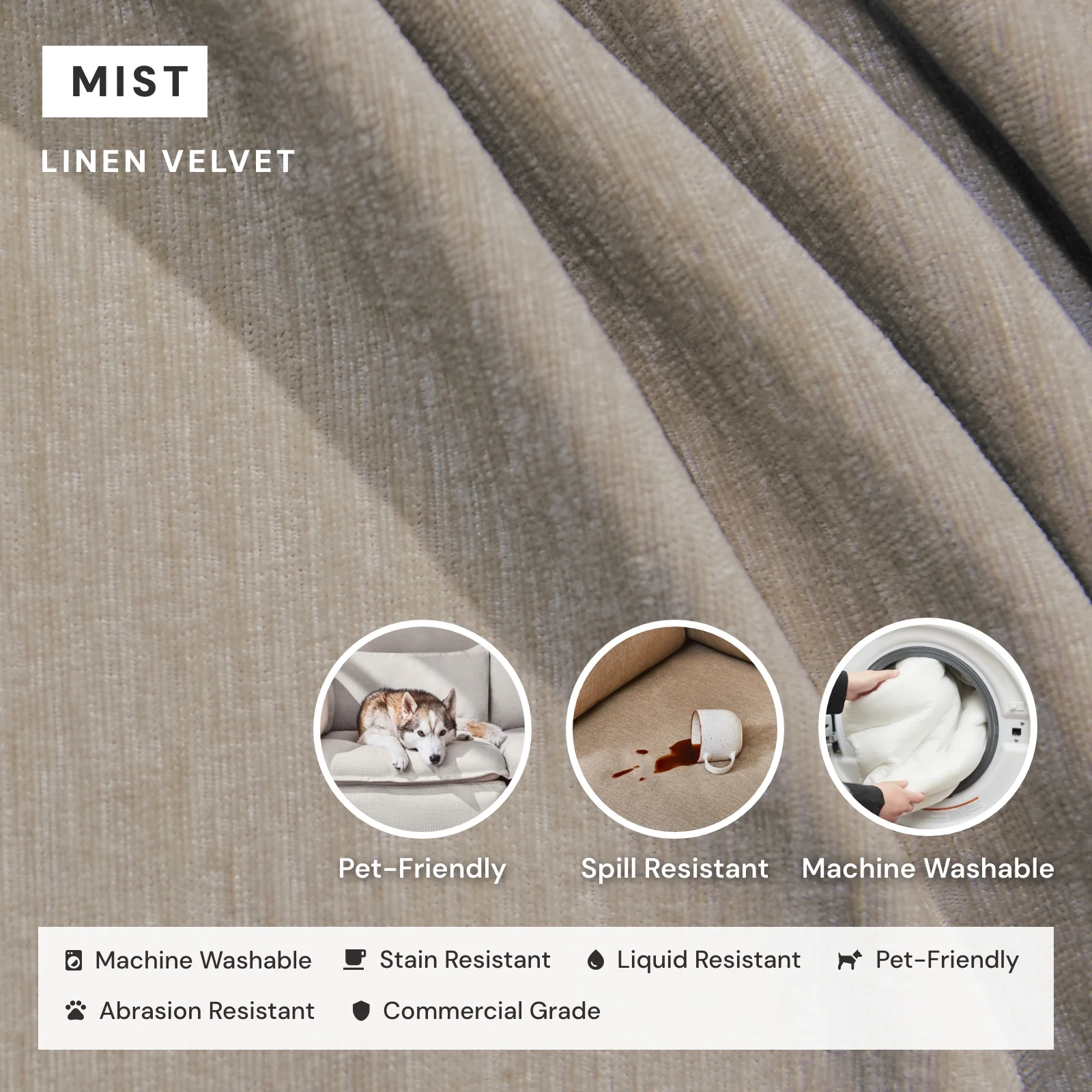 Modular Washable Ottoman in Mist | Deluxe+ Seat - Image 3
