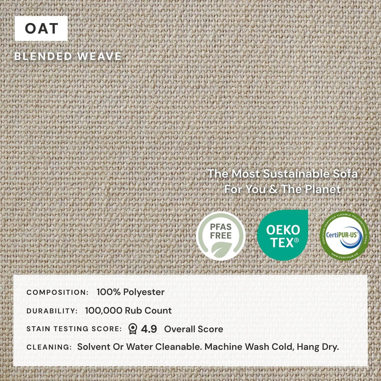 Modular Washable Ottoman in Oat | Deluxe+ Seat - Image 4