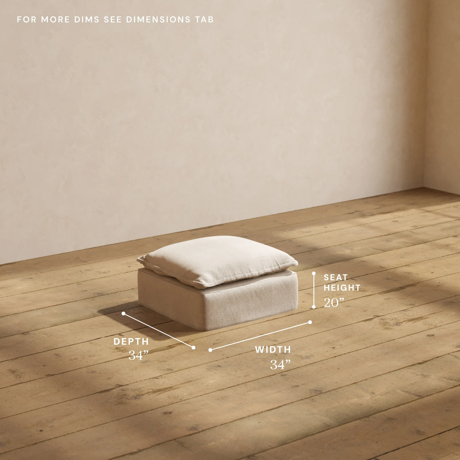 Modular Washable Ottoman in Oat | Deluxe+ Seat - Image 5