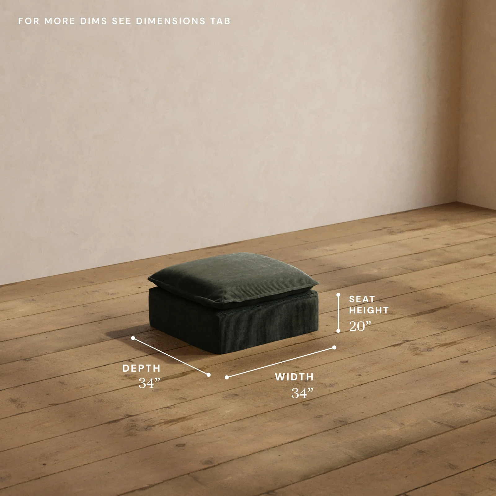 Modular Washable Ottoman in Olivine | Deluxe+ Seat - Image 5