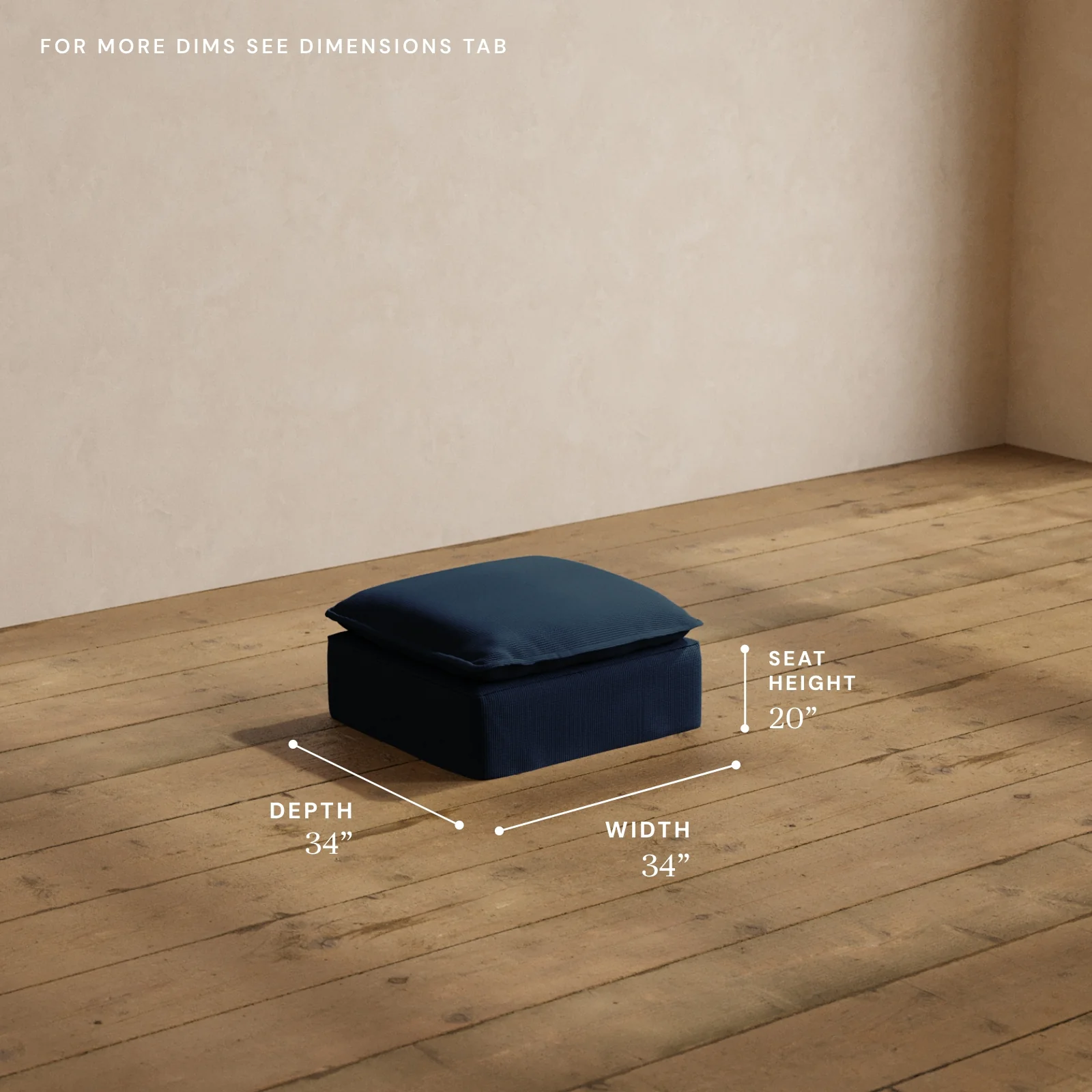 Modular Washable Ottoman in Sumi | Memorix+ Seat - Image 5