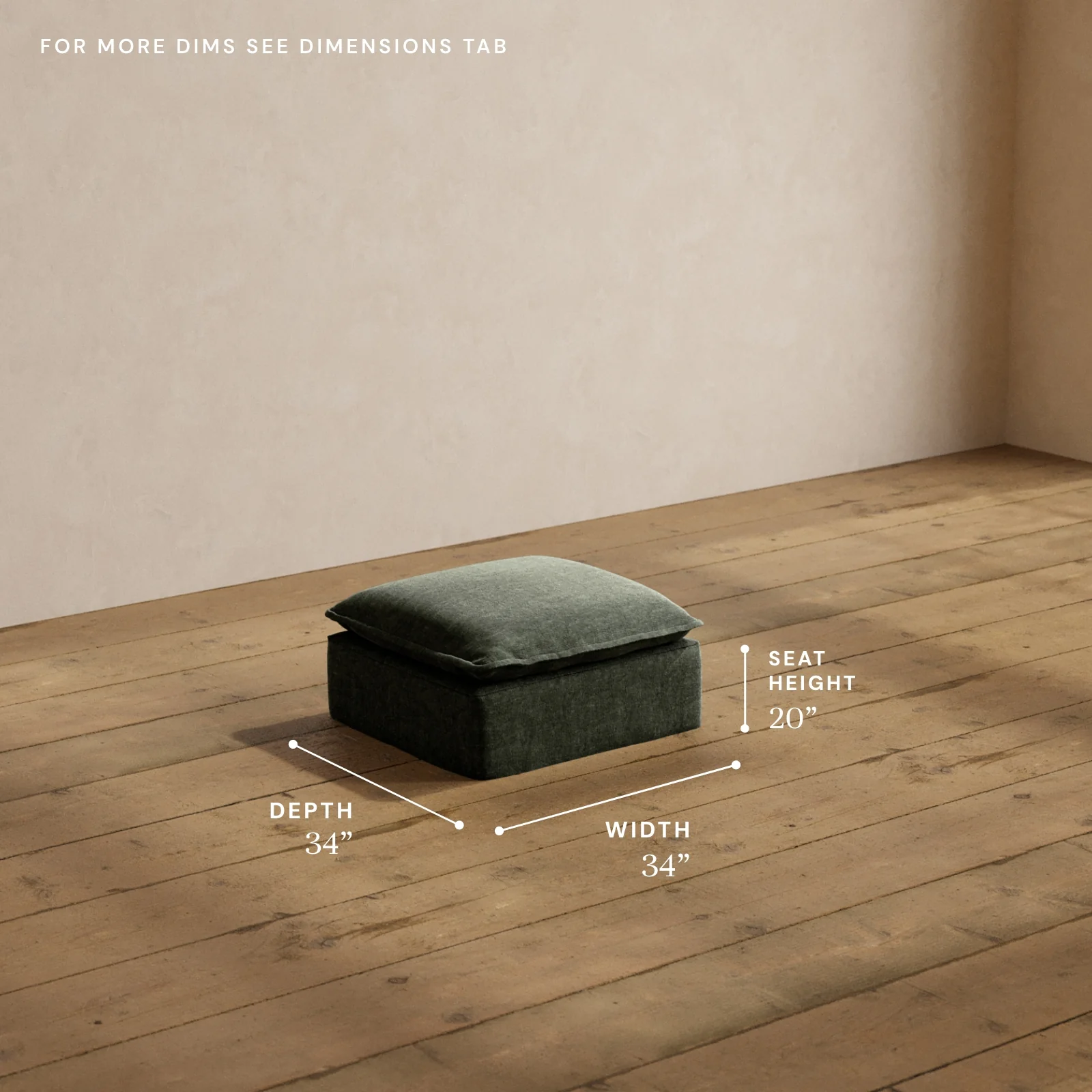 Modular Washable Ottoman in Willow | Memorix+ Seat - Image 5