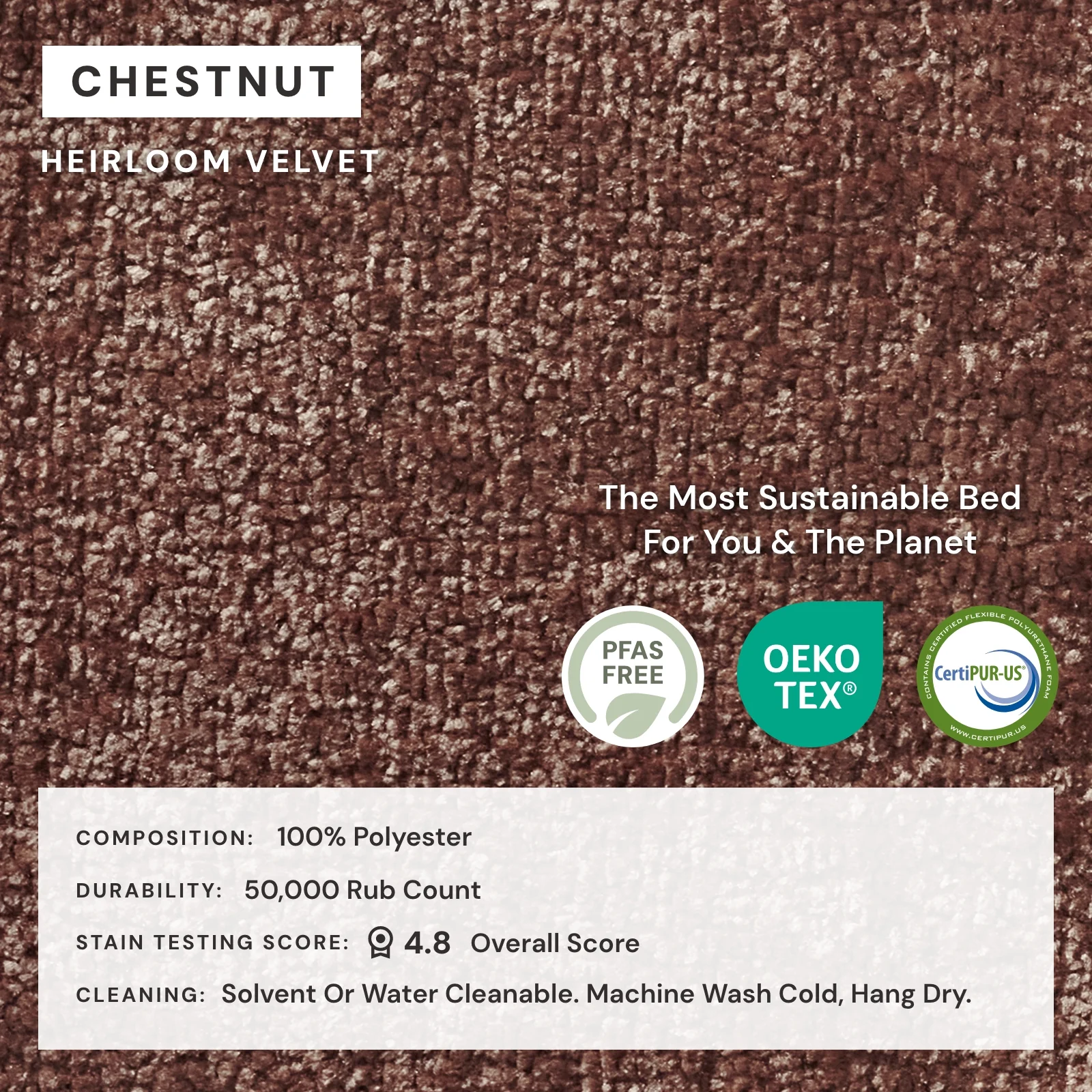 Queen Upholstered Platform Bed + Headboard | Heirloom Velvet in Chestnut - Image 4