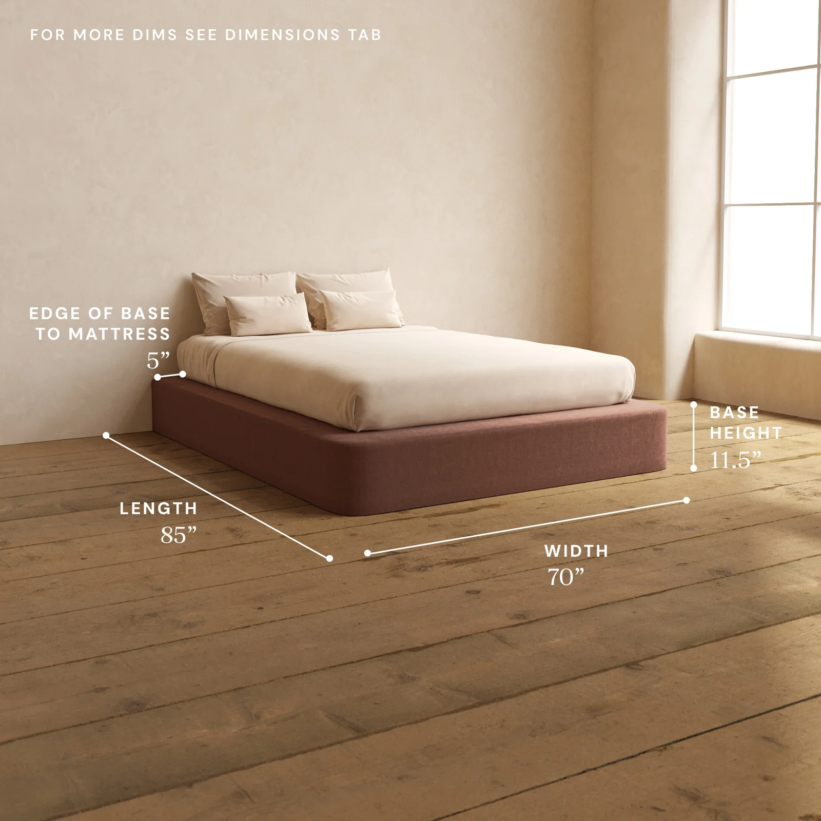 Queen Upholstered Platform Bed | Heirloom Velvet in Chestnut - Image 5