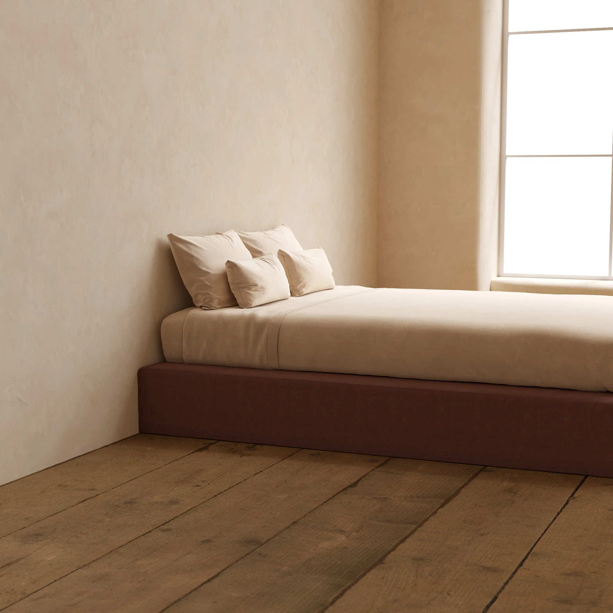 Queen Upholstered Platform Bed | Heirloom Velvet in Chestnut - Image 7
