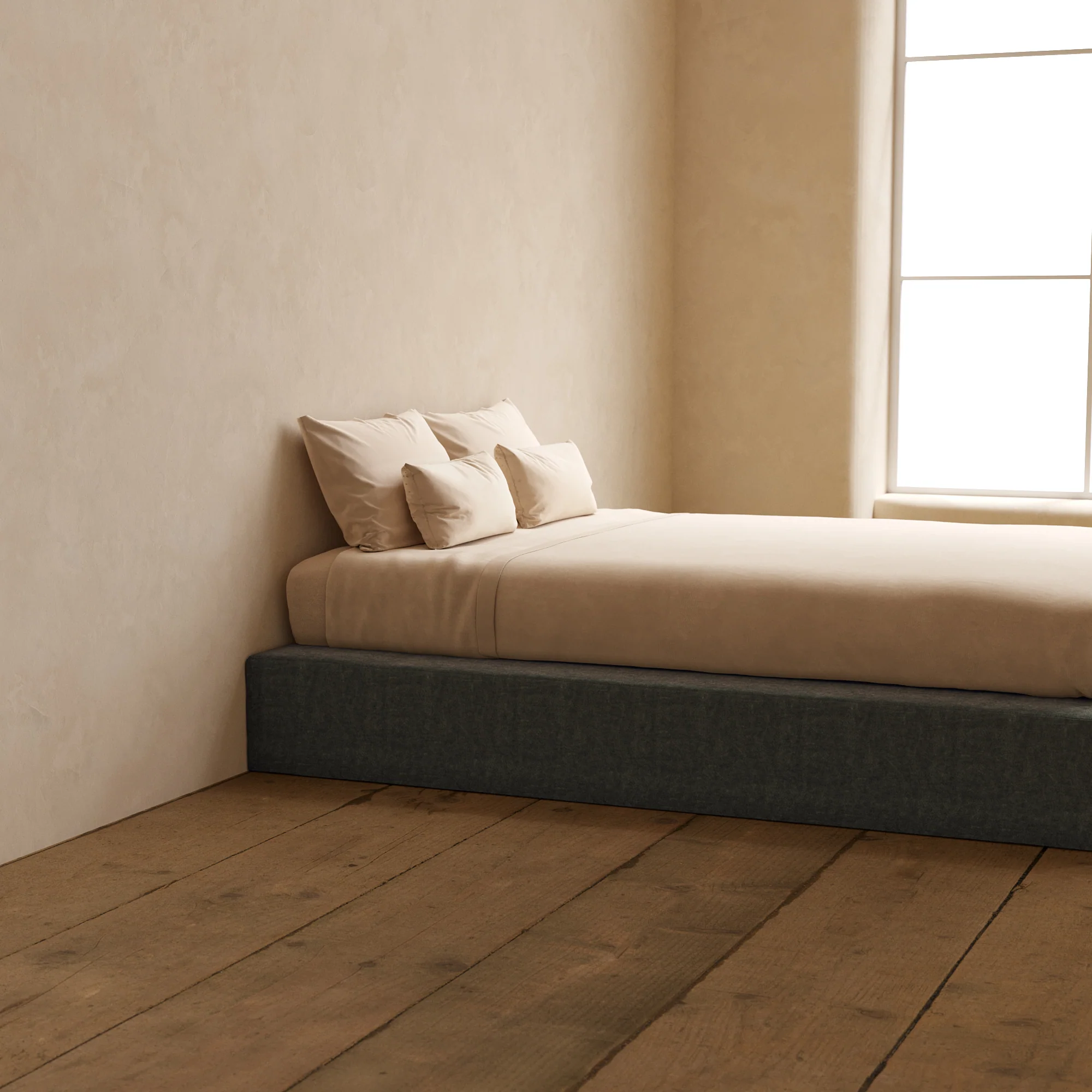 Queen Upholstered Platform Bed | Heirloom Velvet in Willow - Image 7