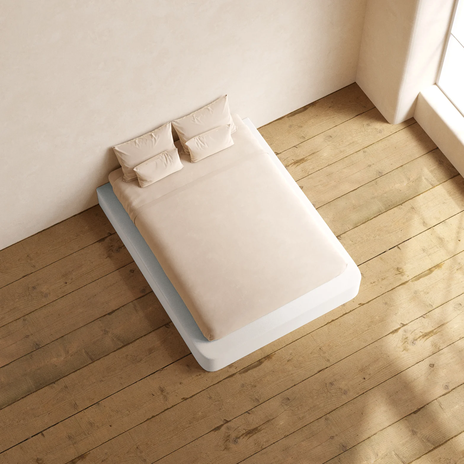 Queen Upholstered Platform Bed | Luxe Corduroy in Milk - Image 8
