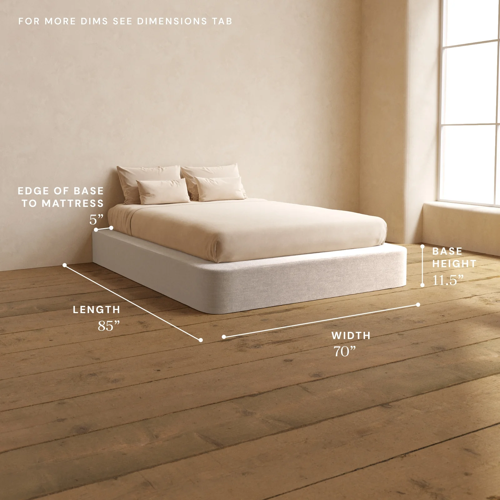 Queen Upholstered Platform Bed | Mod Velvet in Mist - Image 5