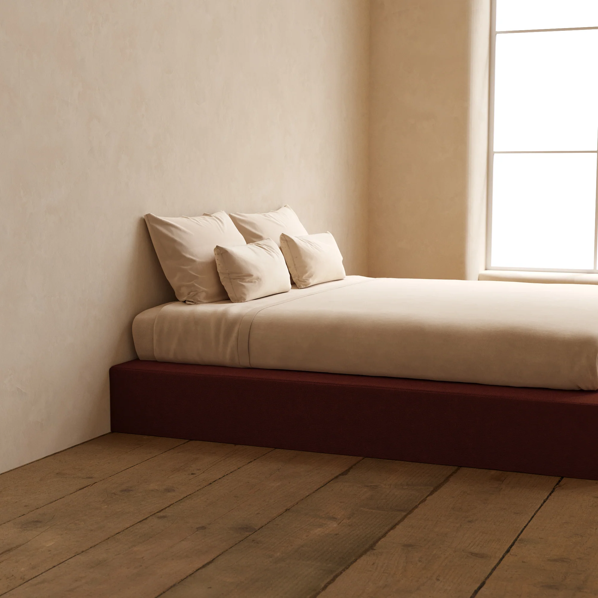 Slipcover Only - King Upholstered Platform Bed | Knit Velvet in Rust - Image 5