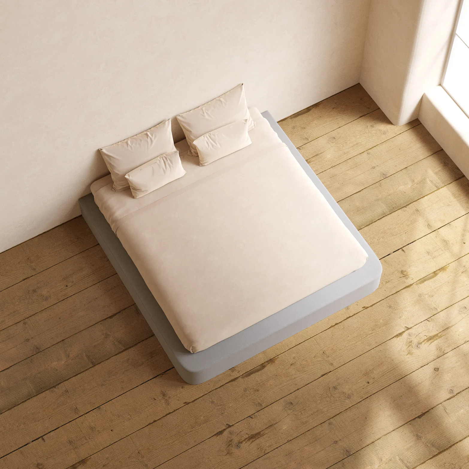 Slipcover Only - King Upholstered Platform Bed | Micro Chenille in Pumice - Image 6