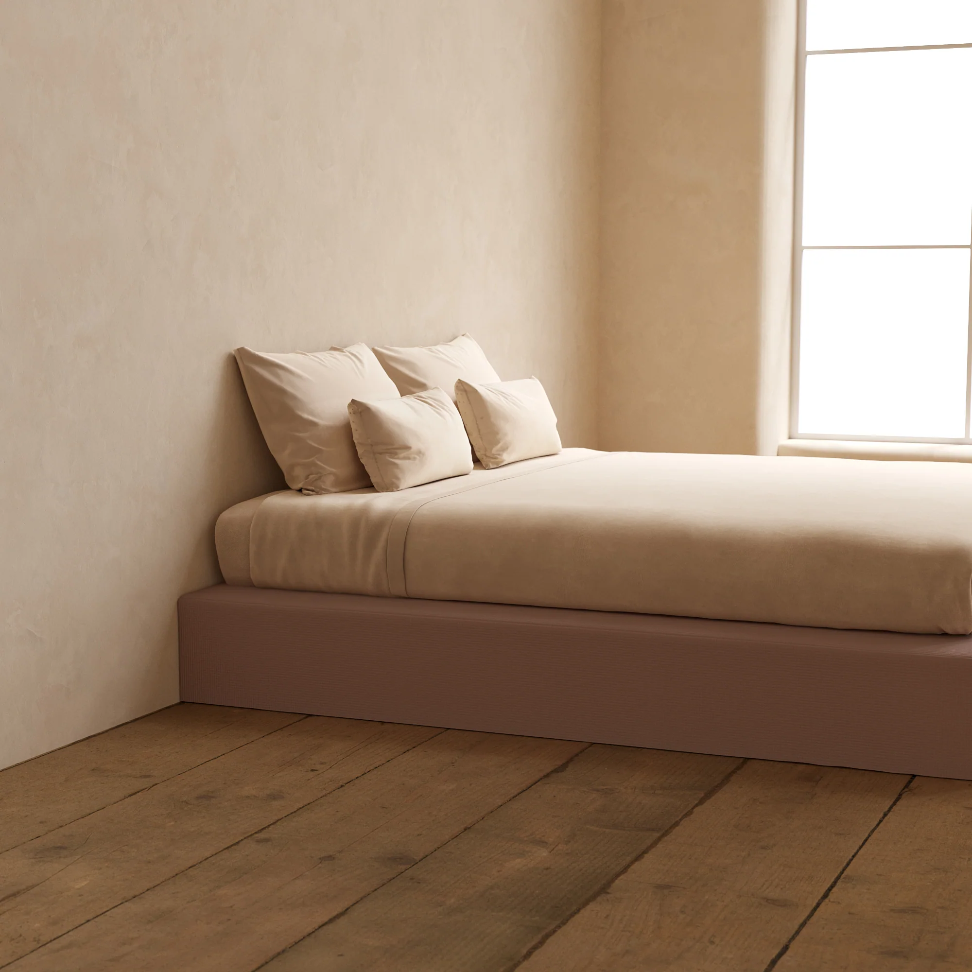 Slipcover Only - King Upholstered Platform Bed | Mizu Weave in Sakura - Image 5