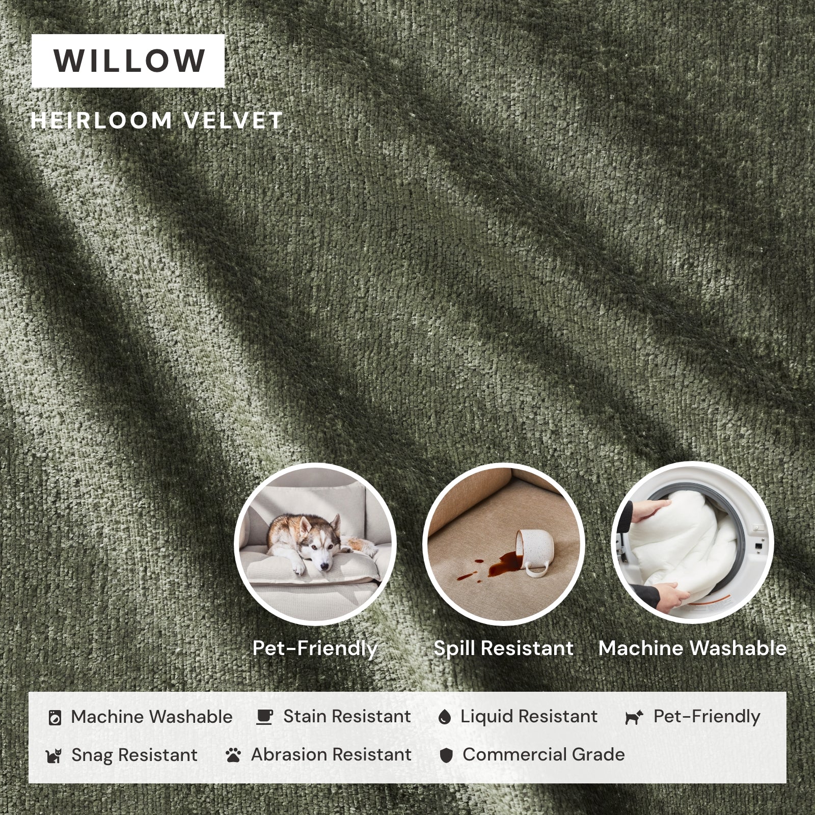 Slipcover Only - Modular Washable 2-Seater + Ottoman in Willow - Image 3